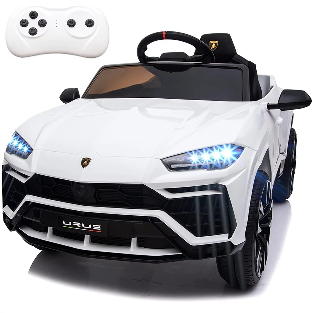 Lamborghini Urus 12V Electric Powered Ride on Car Toys for Girls Boys, Black Kids Electric Vehicles Ride on Toys with Remote Control, Foot Pedal, MP3 Player and LED Headlights, CL61 - Womvr