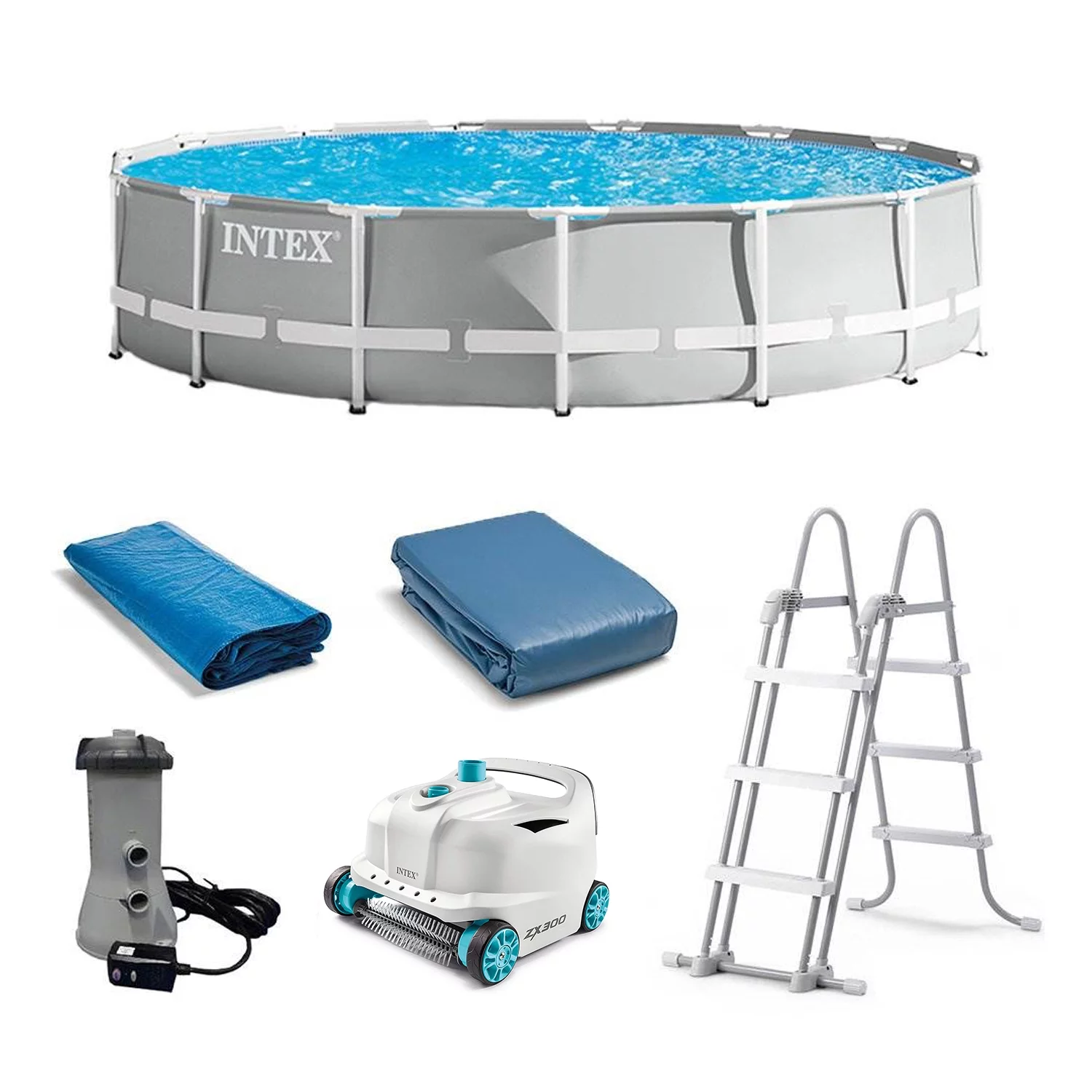 Intex 26723EH 15ft x 42in Prism Frame Above Ground Swimming Pool Set - Womvr
