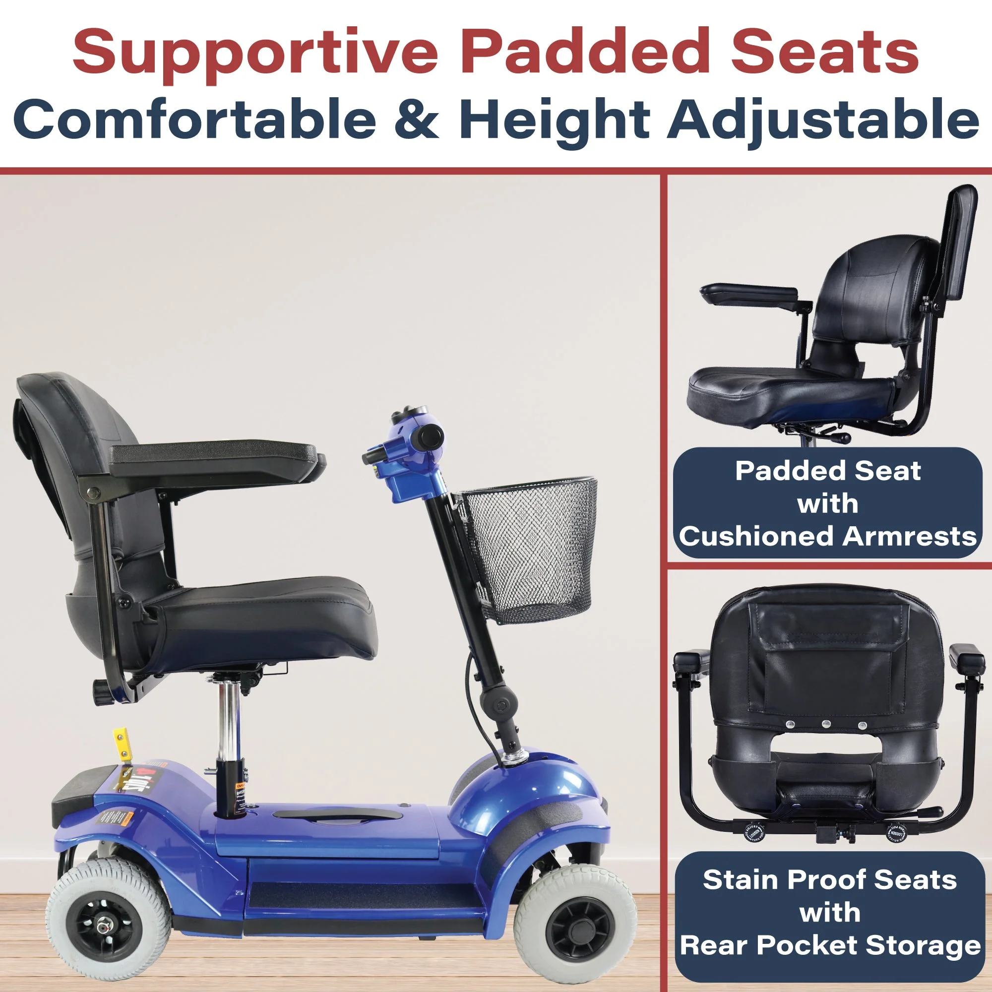 Zipr Traveler 4-Wheel Mobility Scooter - Long Range Senior Scooter - Womvr