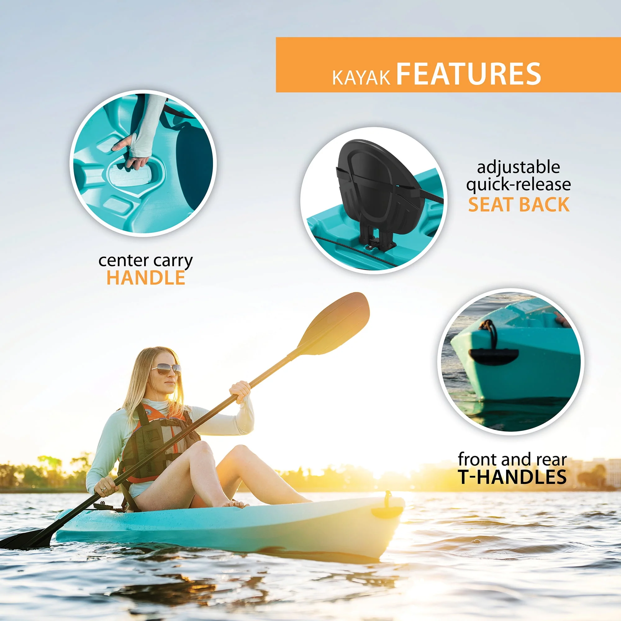 Lifetime Daylite 8 ft Sit-on-Top Kayak, Red (90775) - Womvr