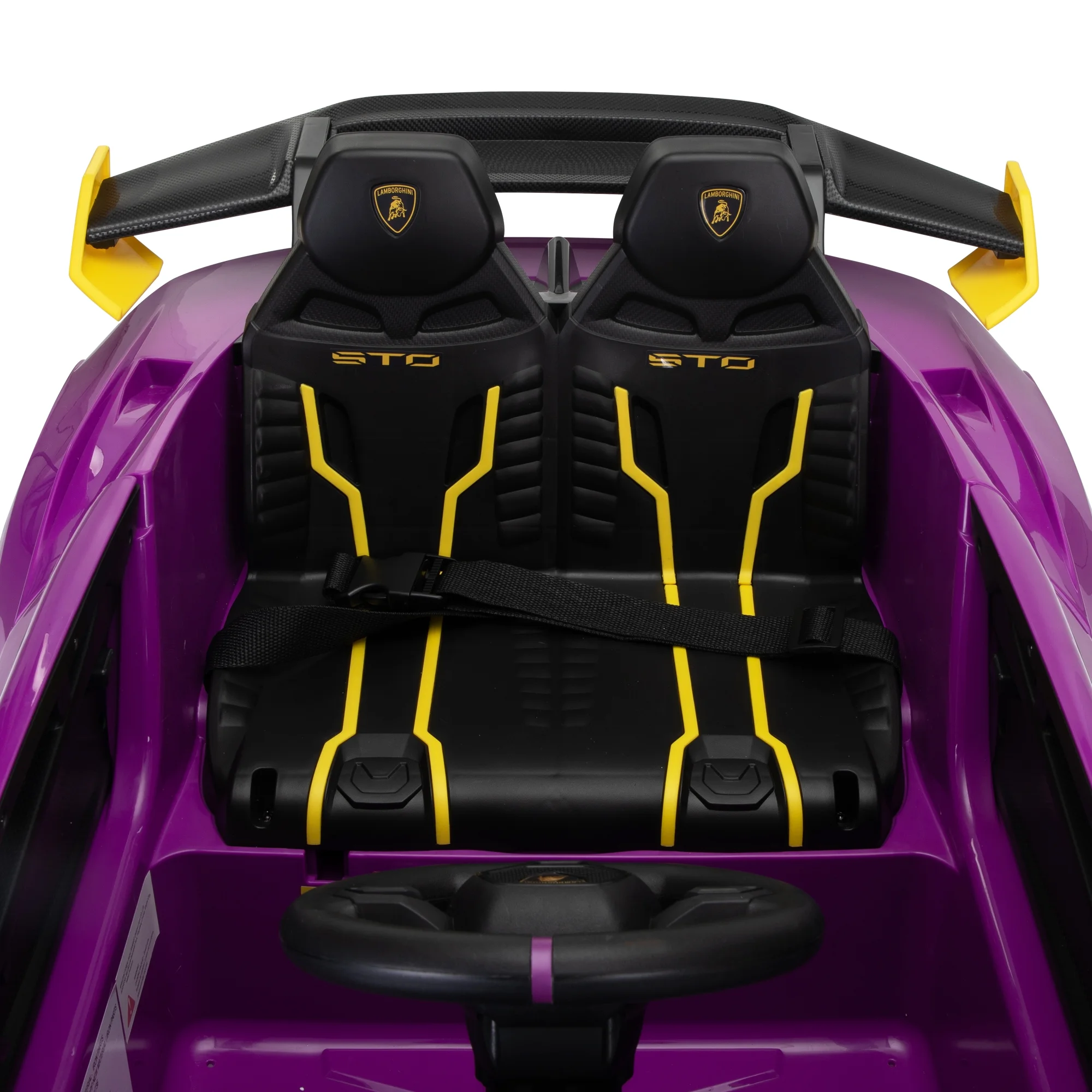 TOBBI 24V Lamborghini STO Licensed Kids Ride on Drift Car Gray Electric Car W/Remote Control LED Lights, up to 10 mph - Womvr