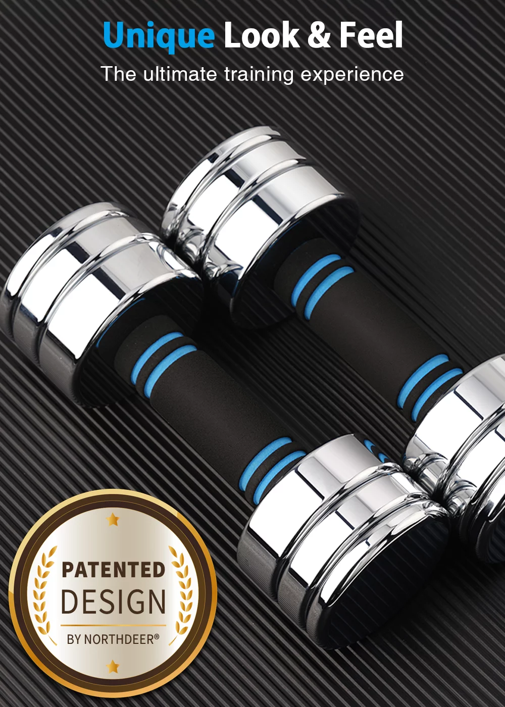 Northdeer Adjustable Dumbbells Pair Steel Weight Set 5lb 10lb 15lb 20lb 30lb 50lb Weights for Lifting Gym Fitness with Foam Handle, Silver - Womvr