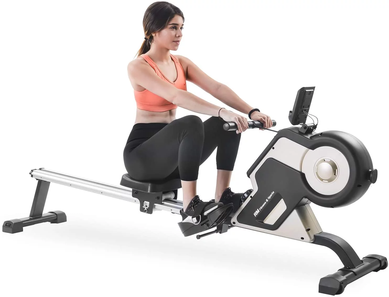 Fitness Rowing Machine Rower Ergometer, with 12 Levels of Adjustable Resistance, Digital Monitor - Womvr