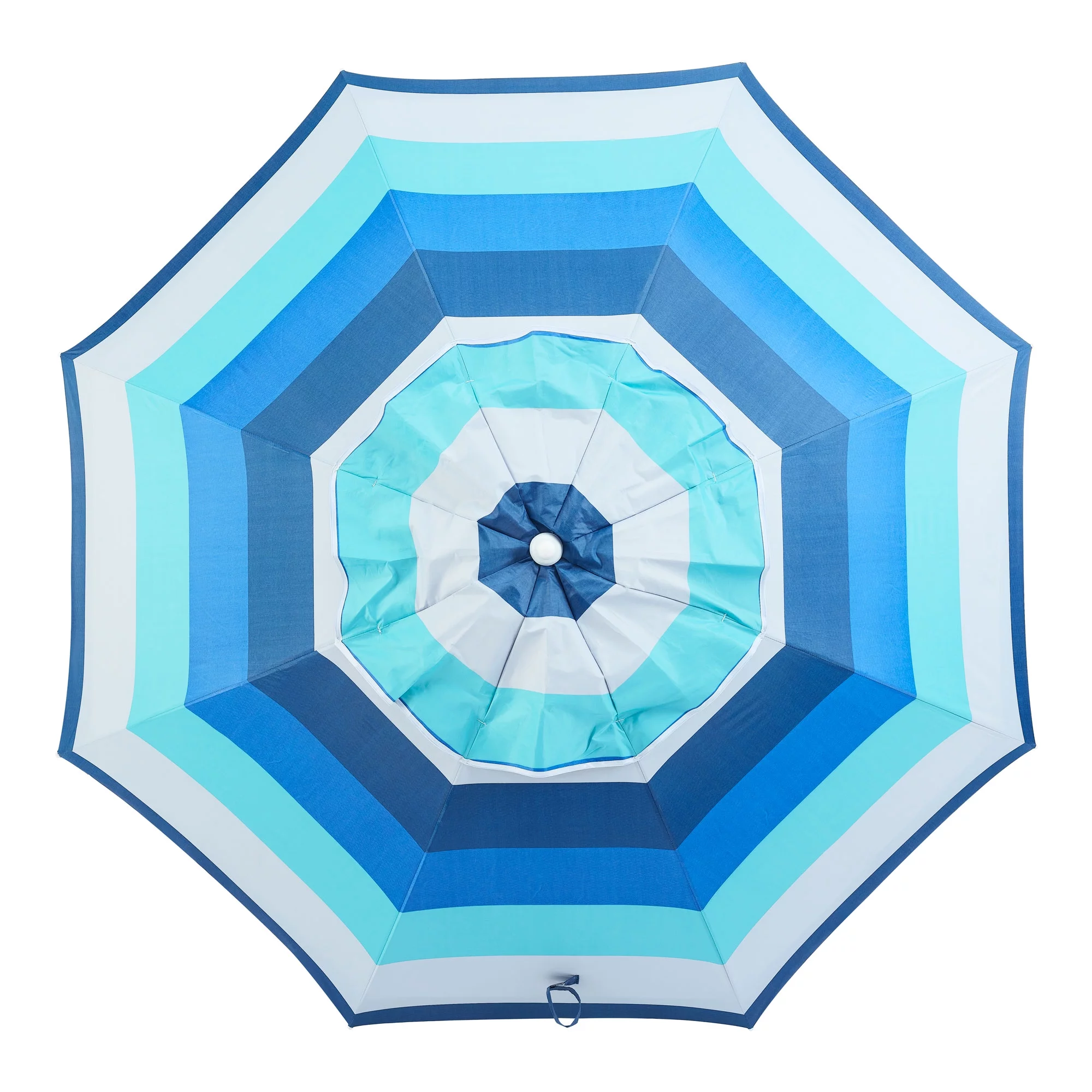 Mainstays 6 feet Beach Umbrella, Portable, Vented Canopy, UV Protection UPF 50+, Blue Stripe - Womvr