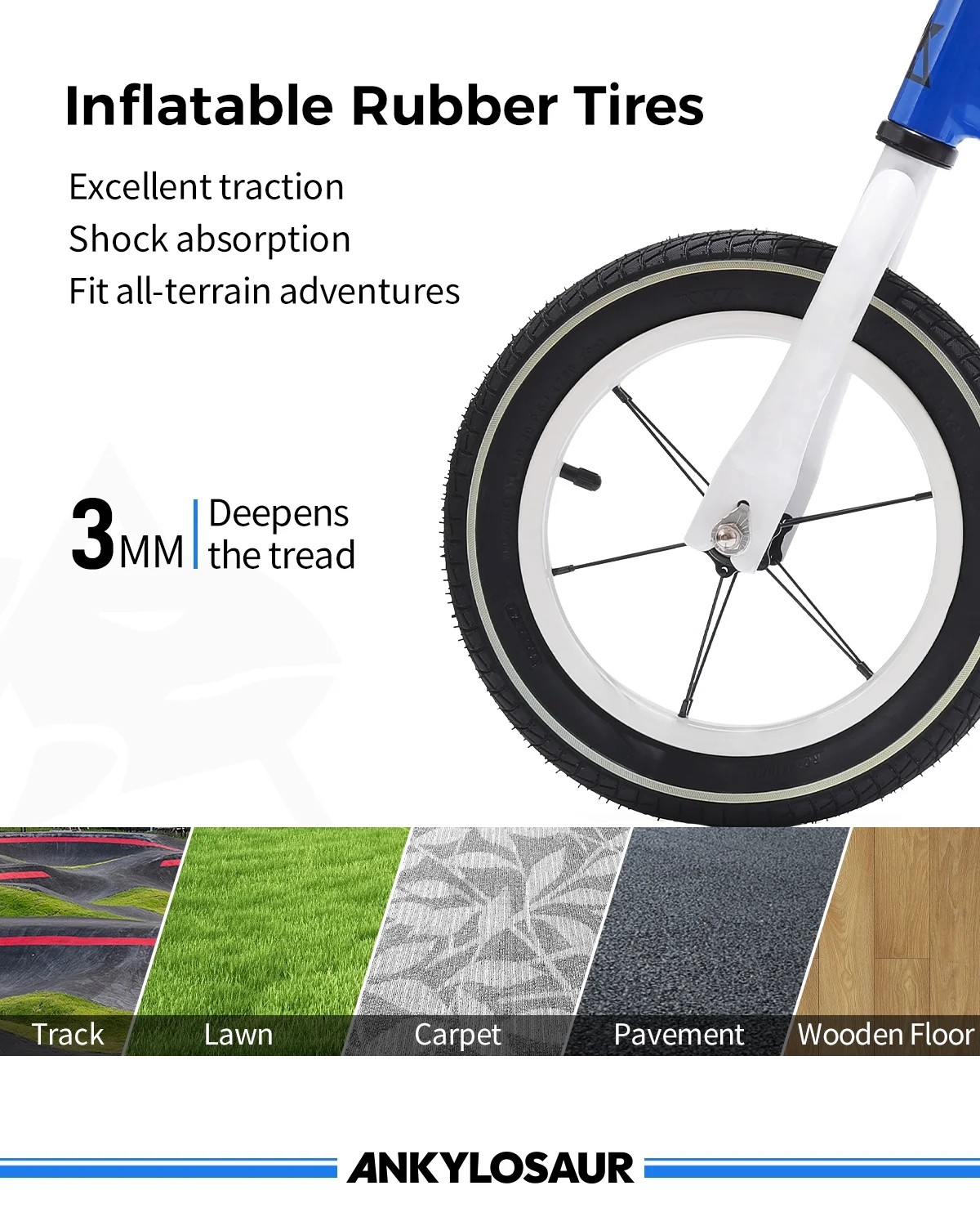 ANKLOSAUR No Pedal Balance Bike, 12