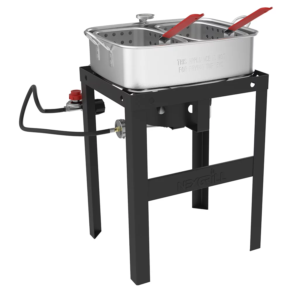 Nexgrill 18 Qt. Aluminum Fish Fryer w/ Double Basket, Perfect Outdoor Deep Fryer, Boiler, & Portable Cooker - Womvr