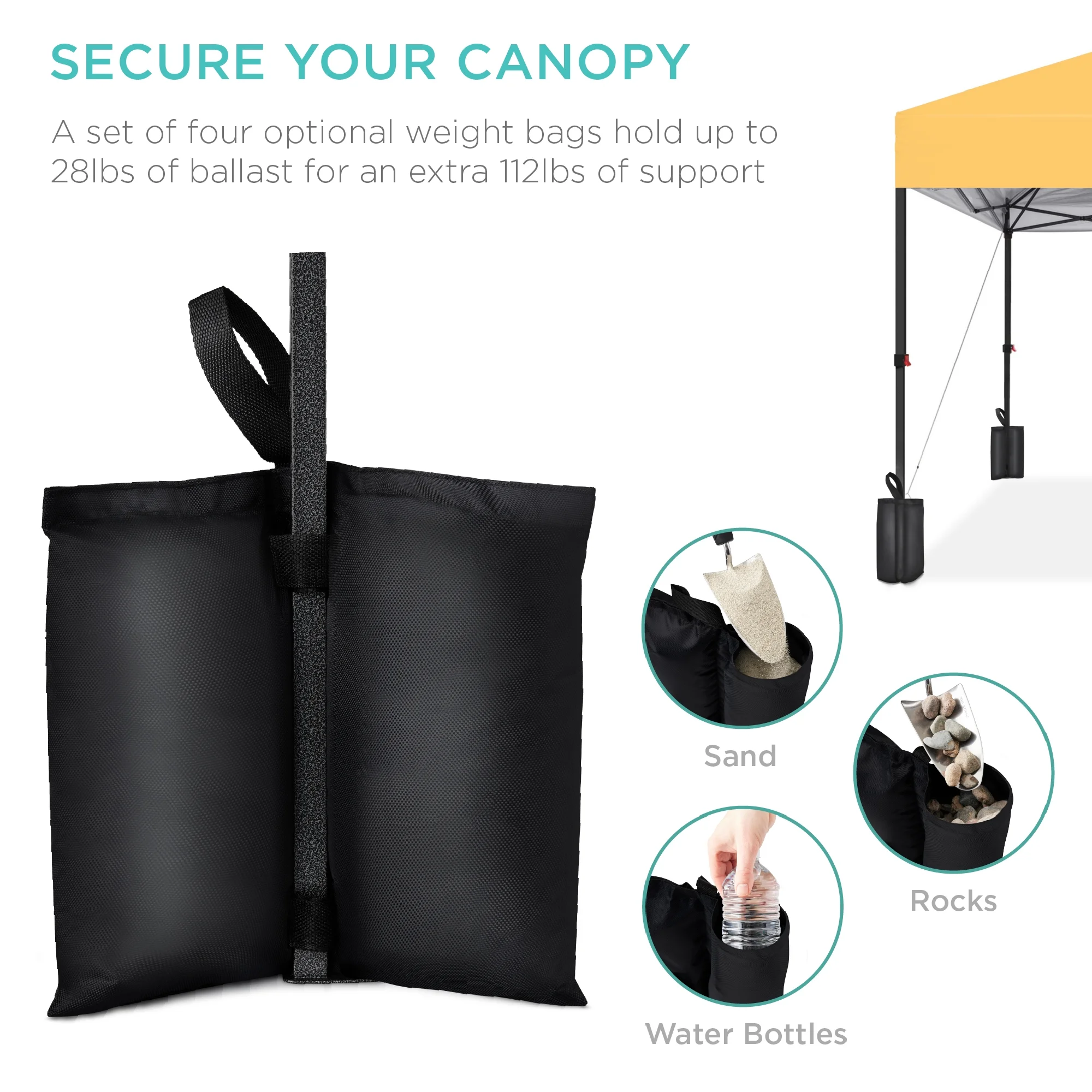 Best Choice Products 10x10ft Easy Setup Pop Up Canopy w/ 1-Button Setup, Wheeled Case, 4 Weight Bags - Cerulean - Womvr