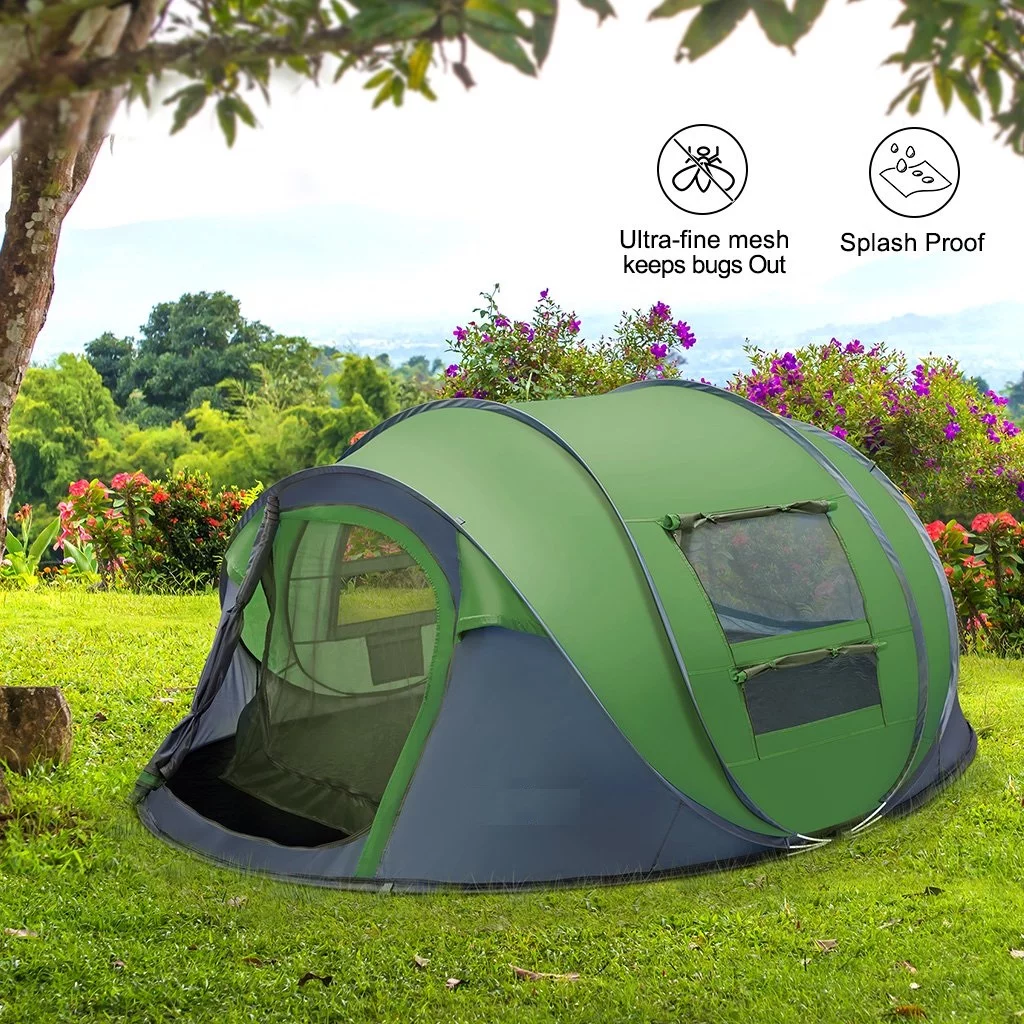 4 Person Easy Pop up Tent Waterproof Automatic Setup 2 Doors-Instant Family Tents for Camping Hiking & Traveling - Womvr