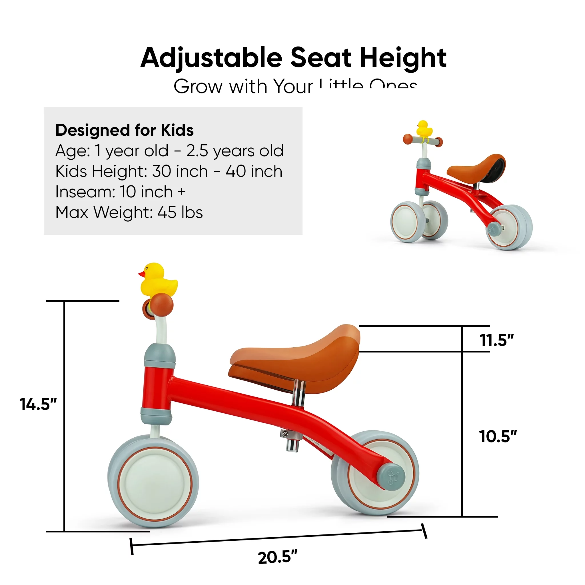 KRIDDO Baby Balance Bike for 1-2 Year Old Boy and Girl Gifts, Toddler Mini Bike for One Year Old First Birthday Gifts Baby Toys 12 Months to 2.5 Year Old, White - Womvr