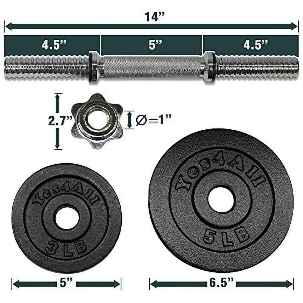 Yes4All 100 lbs Adjustable Dumbbells + Dumbbell Connector, Combo/Set - Womvr