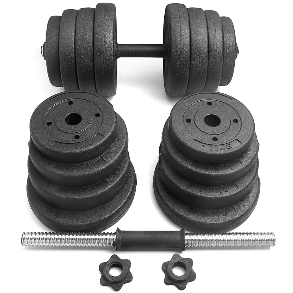 Easyfashion 66LB Adjustable Dumbbell Set for Home Training, Black - Womvr