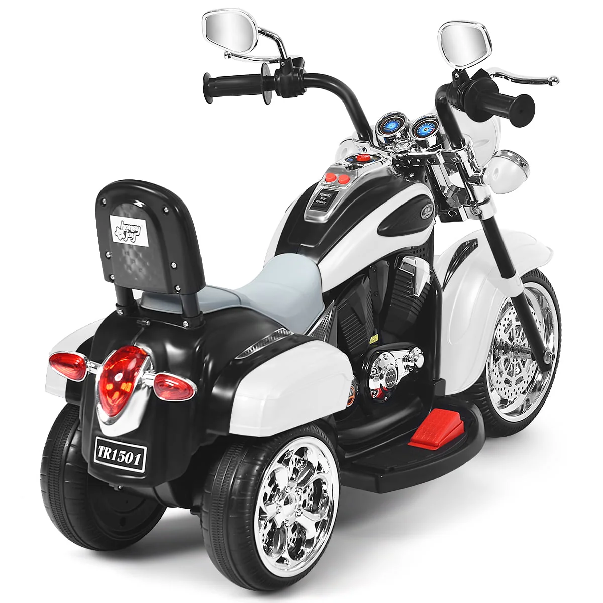 Costway 3 Wheel Kids Ride On Motorcycle 6V Battery Powered Electric Toy White - Womvr