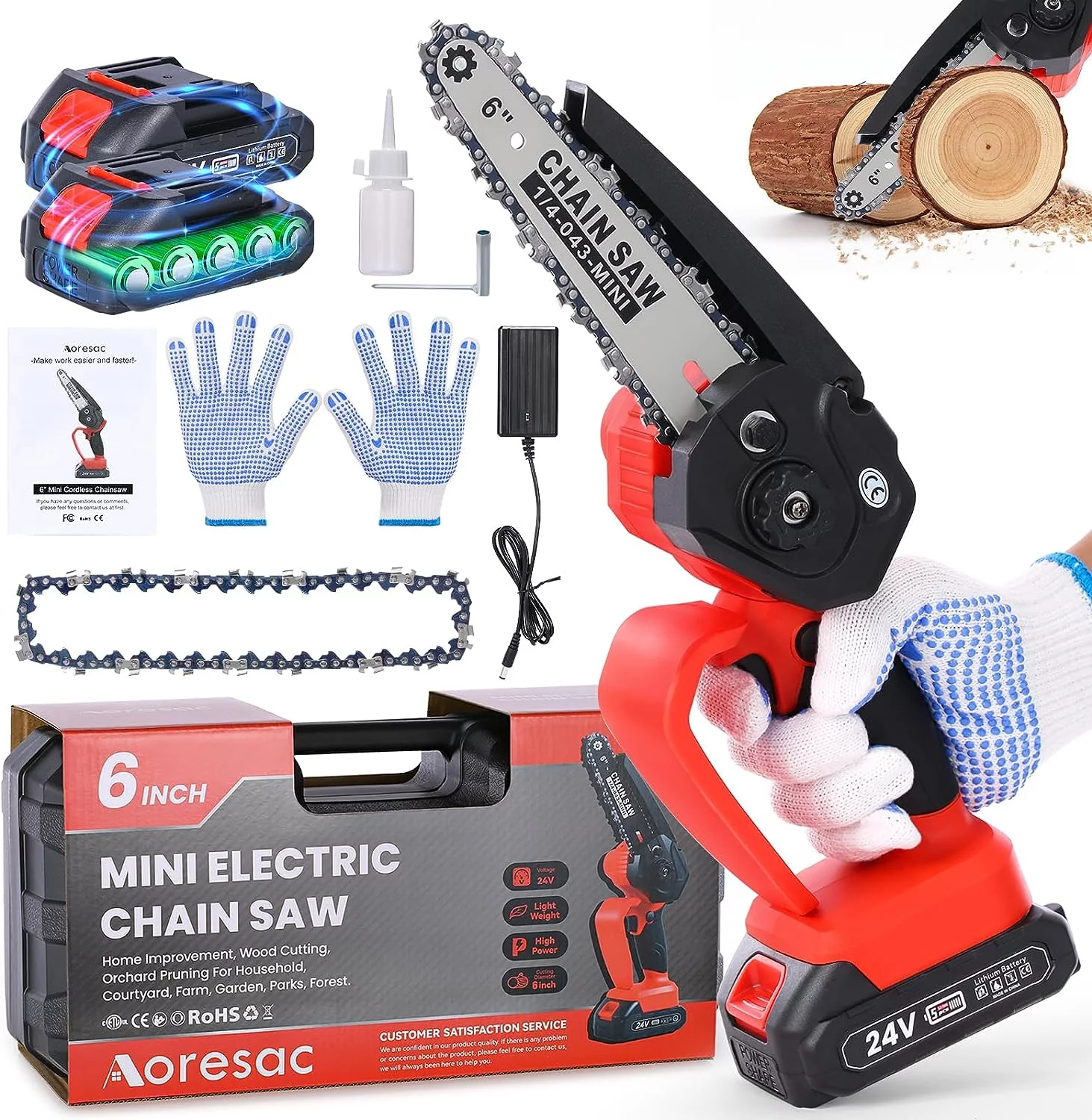 Mini Chainsaw Cordless, 6
