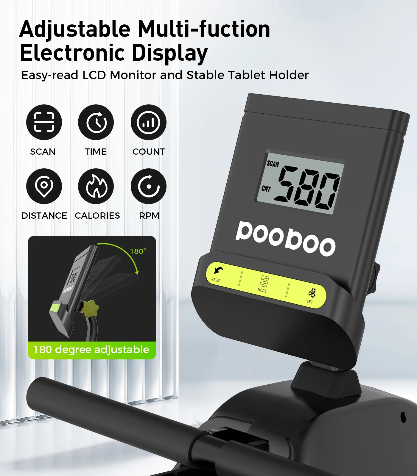 Pooboo 85% Pre-assembled Magnetic Rowing Machines Rower Foldable Build-in Bluetooth 8 Level Resistance Indoor Rower Machines Home Exercise 350lb - Womvr