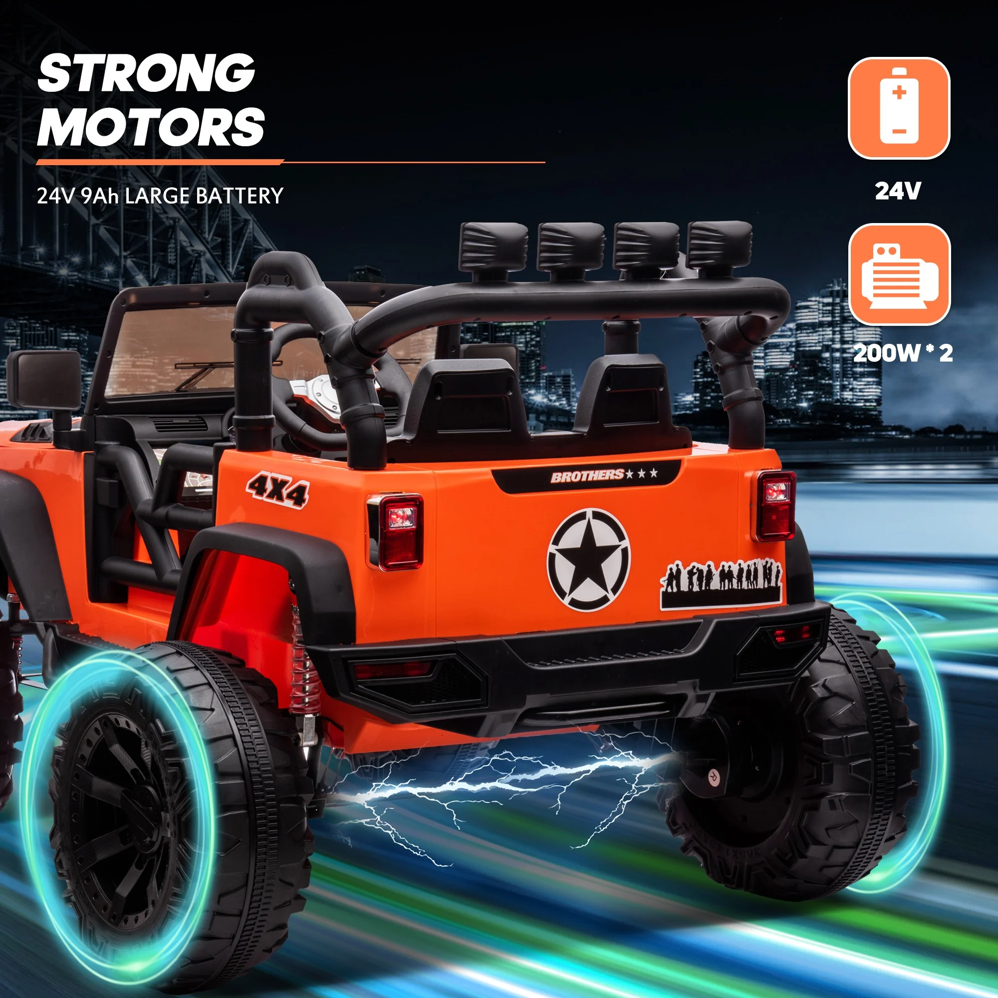 Outfunny 24V Kids Ride on Truck, 2-Seater Powered Ride on Toy Car with Remote - Womvr