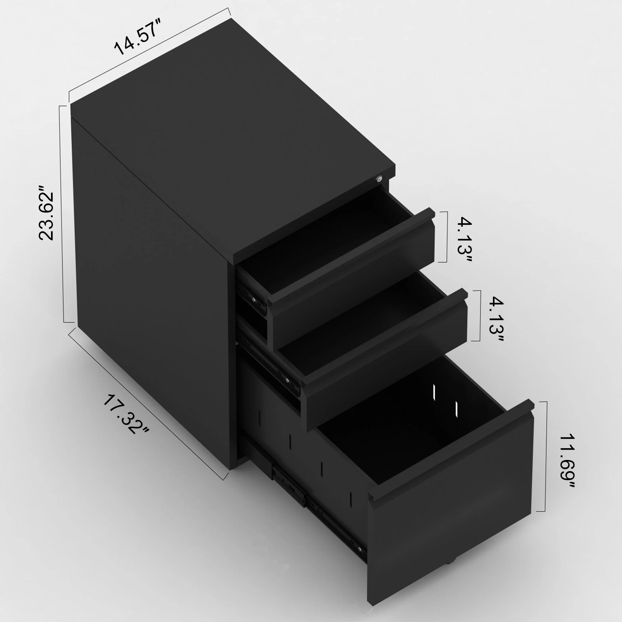 SUPEER 4 Drawer File Cabinet , Metal Vertical File Storage Cabinet with Lock, Office Home Steel Vertical File Cabinet for A4 Letter /Legal Size, 14.96