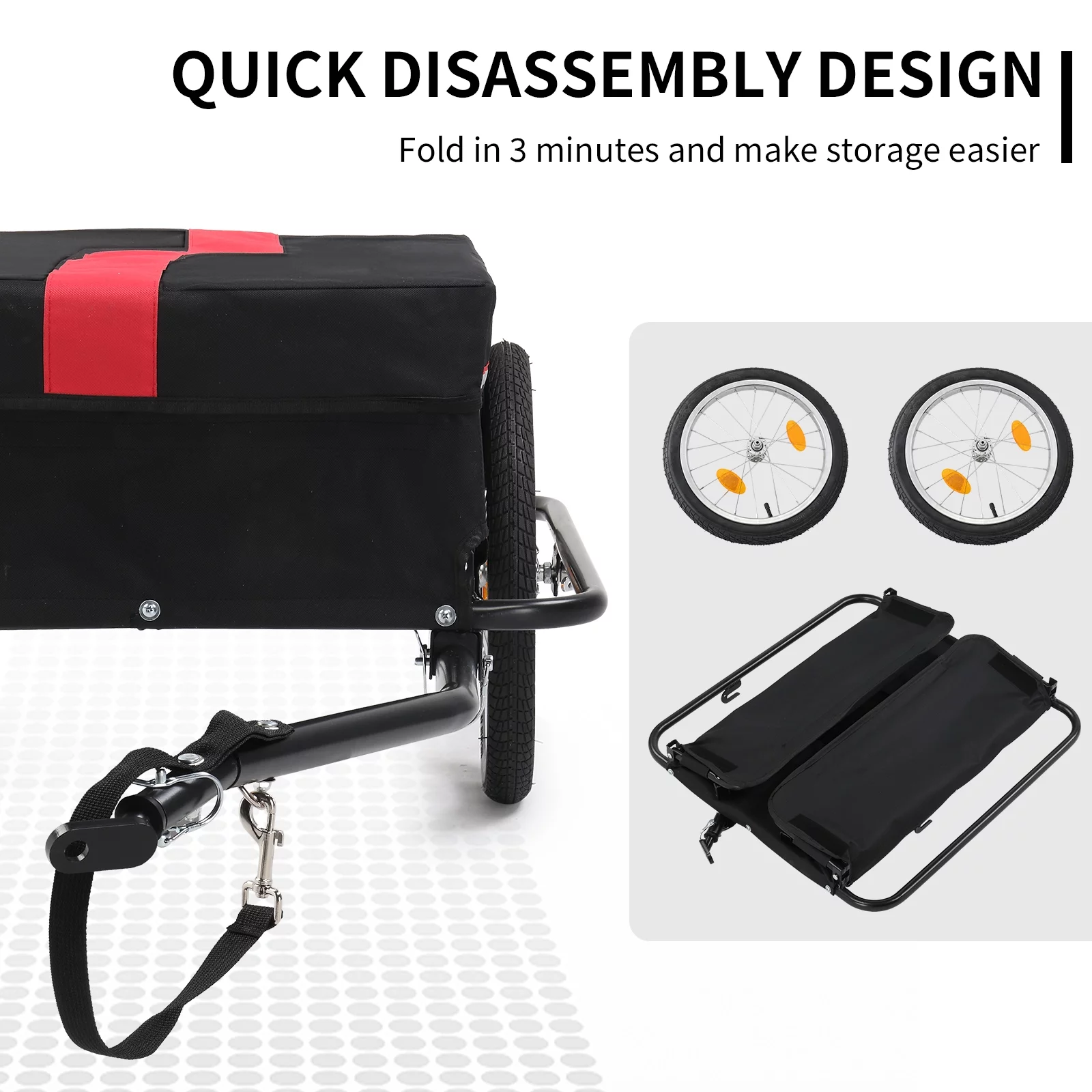 Ktaxon Bike Cargo Trailer with Removable Cover, Bicycle Wagon Trailer with 16