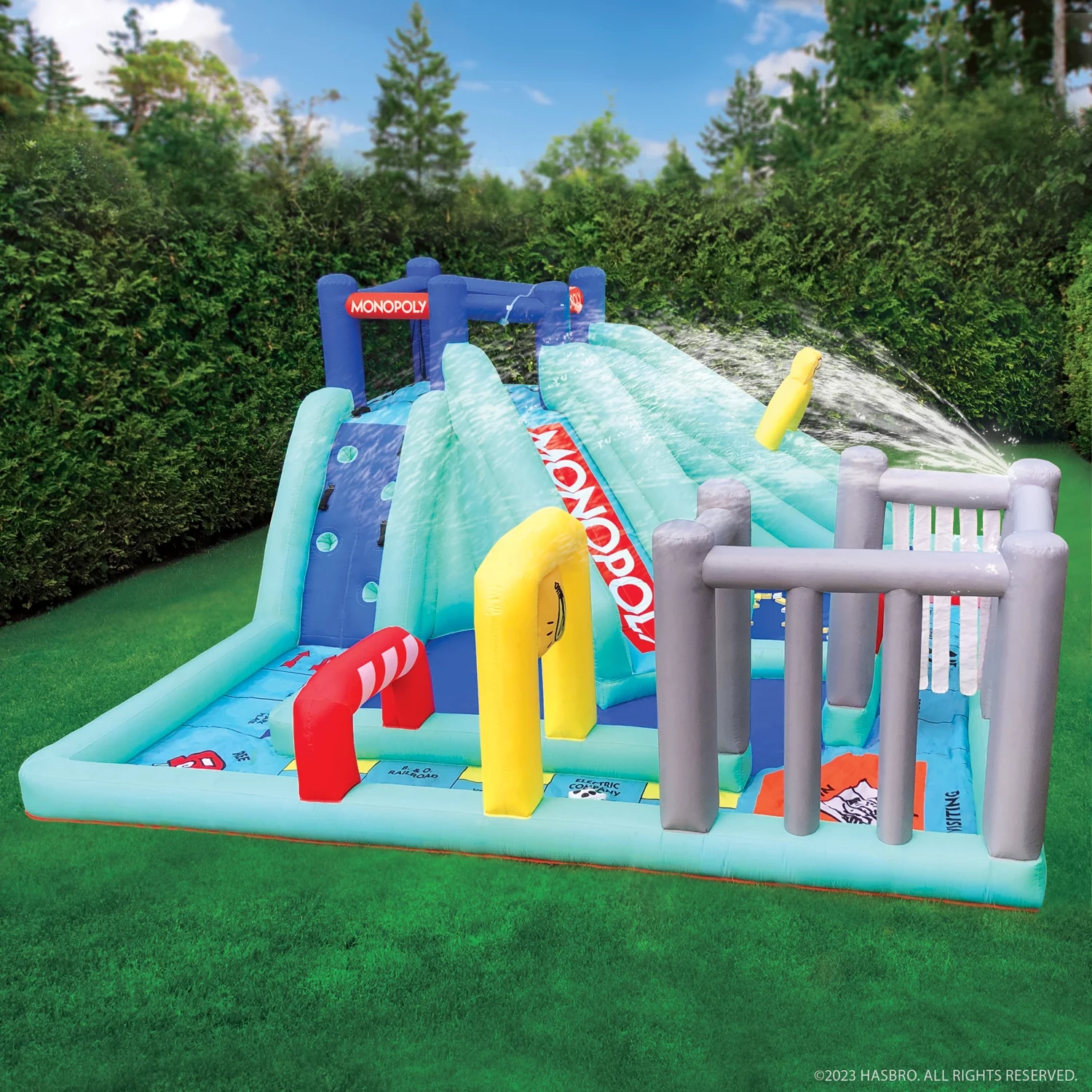 Hasbro Monopoly Splash Game by WowWee - Lawn Water Slide and Obstacle Course - Womvr