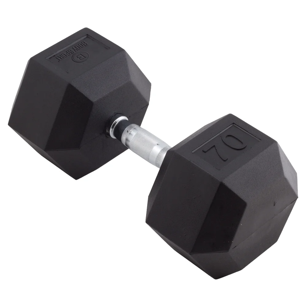 Body Sport Rubber Encased Hex Dumbbell Weight �C Dumbbells for Exercises �C Strength Training Equipment �C Home Gym - Womvr