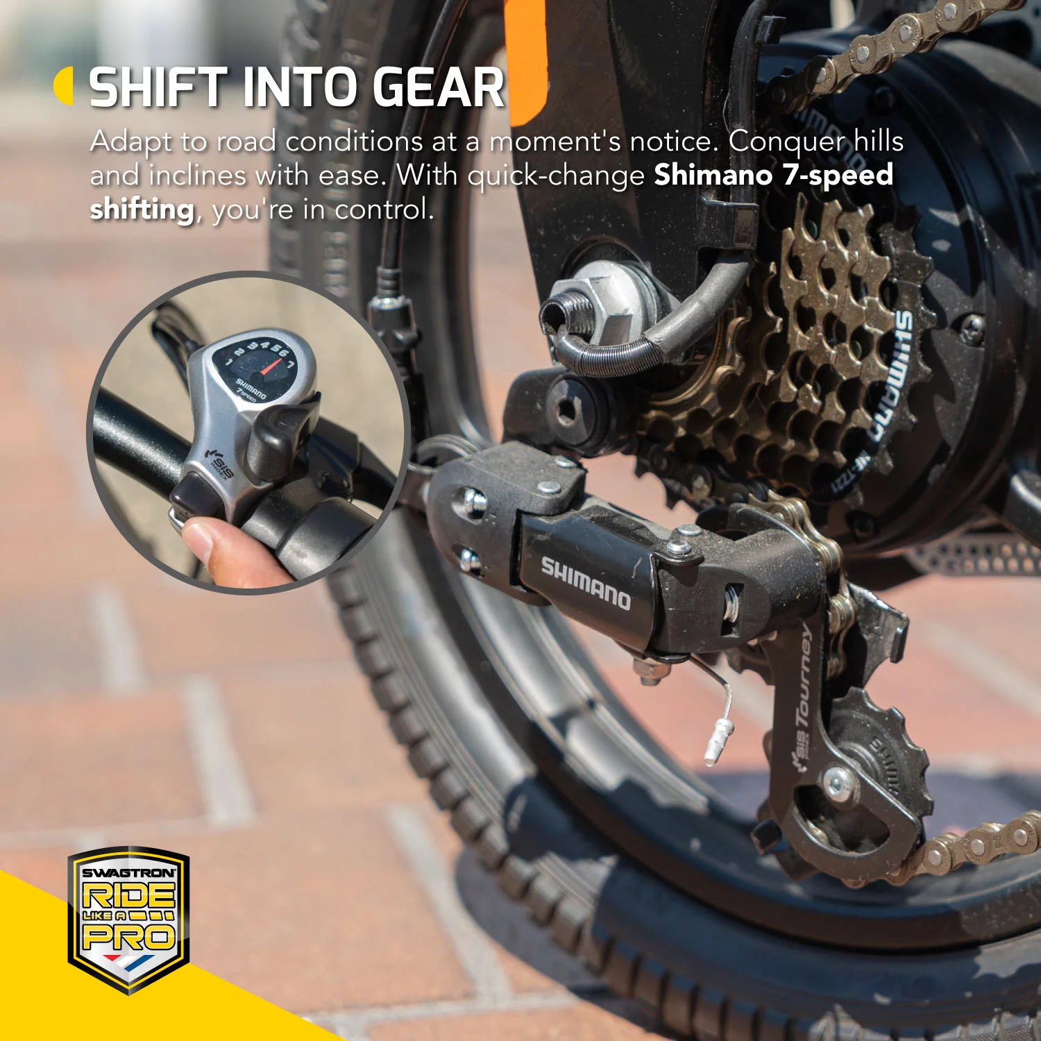 Swagtron EB7 Plus Folding Electric Bike Removable Battery Adult Ebike Pedal-Assist - Womvr