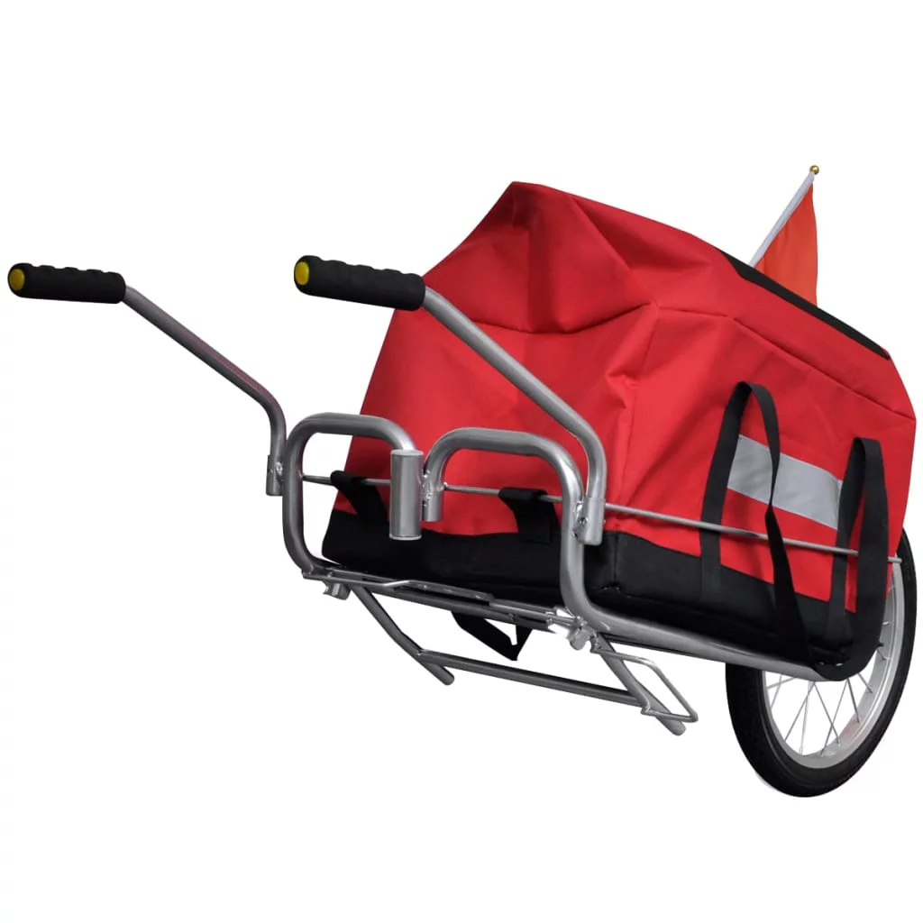 vidaXL Bicycle Cargo Trailer One-wheel with Storage Bag - Womvr