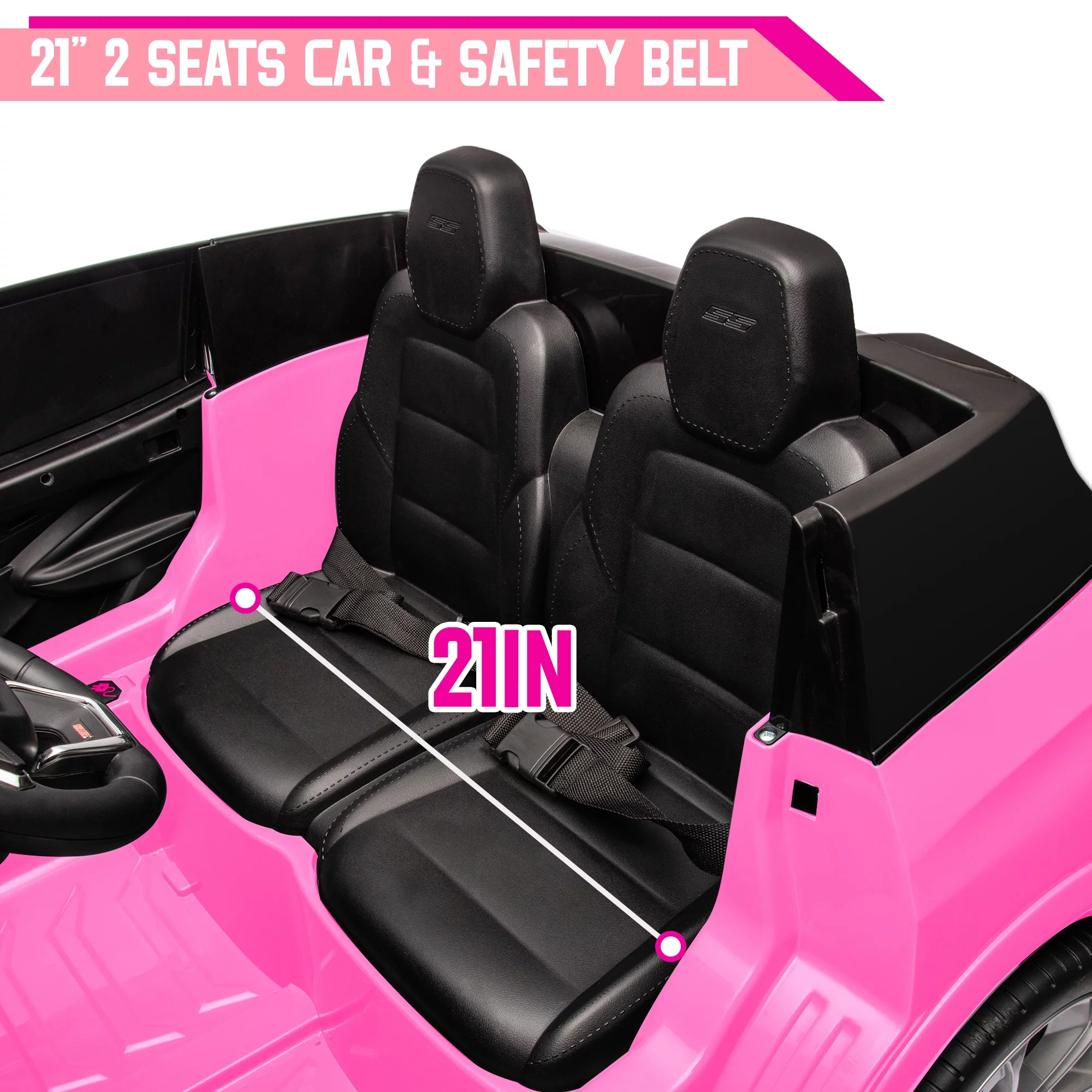 24V Kids Ride on Car, Licensed Chevrolet Blazer EV SS 2 Seater Ride on Toy Truck with Remote, Electric Cars for Kids Boys Girls, LED Lights,MP3 Music, Bluetooth Black - Womvr