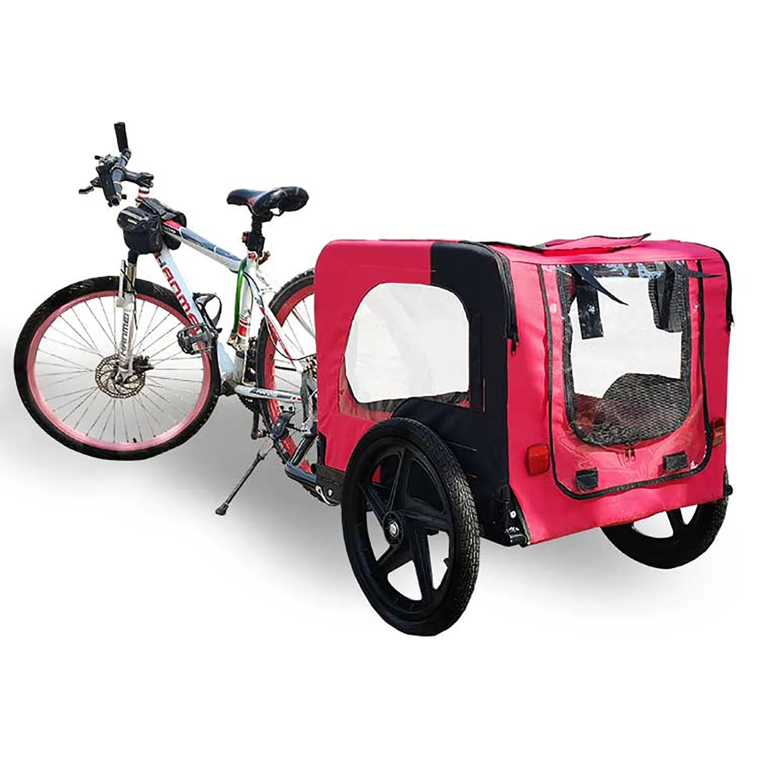 Vivifying Dog Bike Trailer 2-in-1 Travel Dog Stroller, Small Pet Bicycle Cart Carrier with Universal Coupler, and Easy Fold Design - Womvr