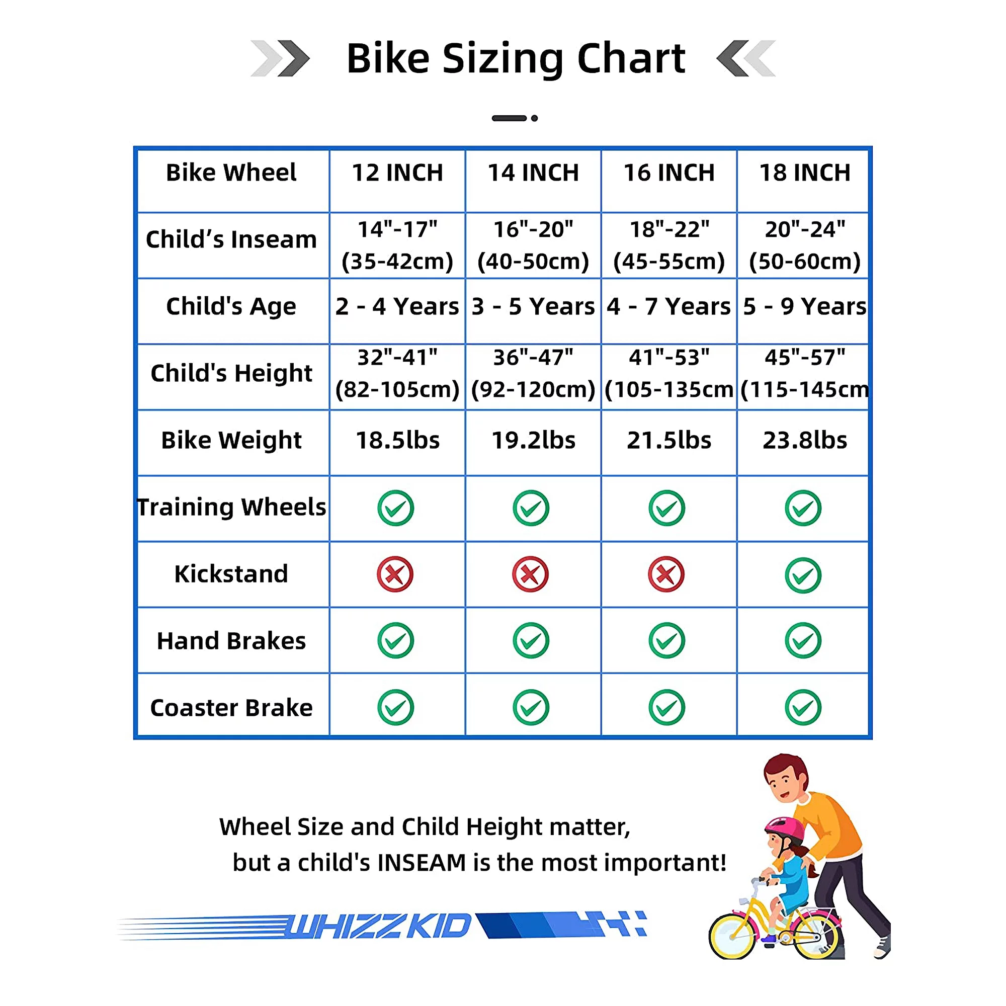 JOYSTAR Whizz Bike for Ages 4-7 with Training Wheels, 16