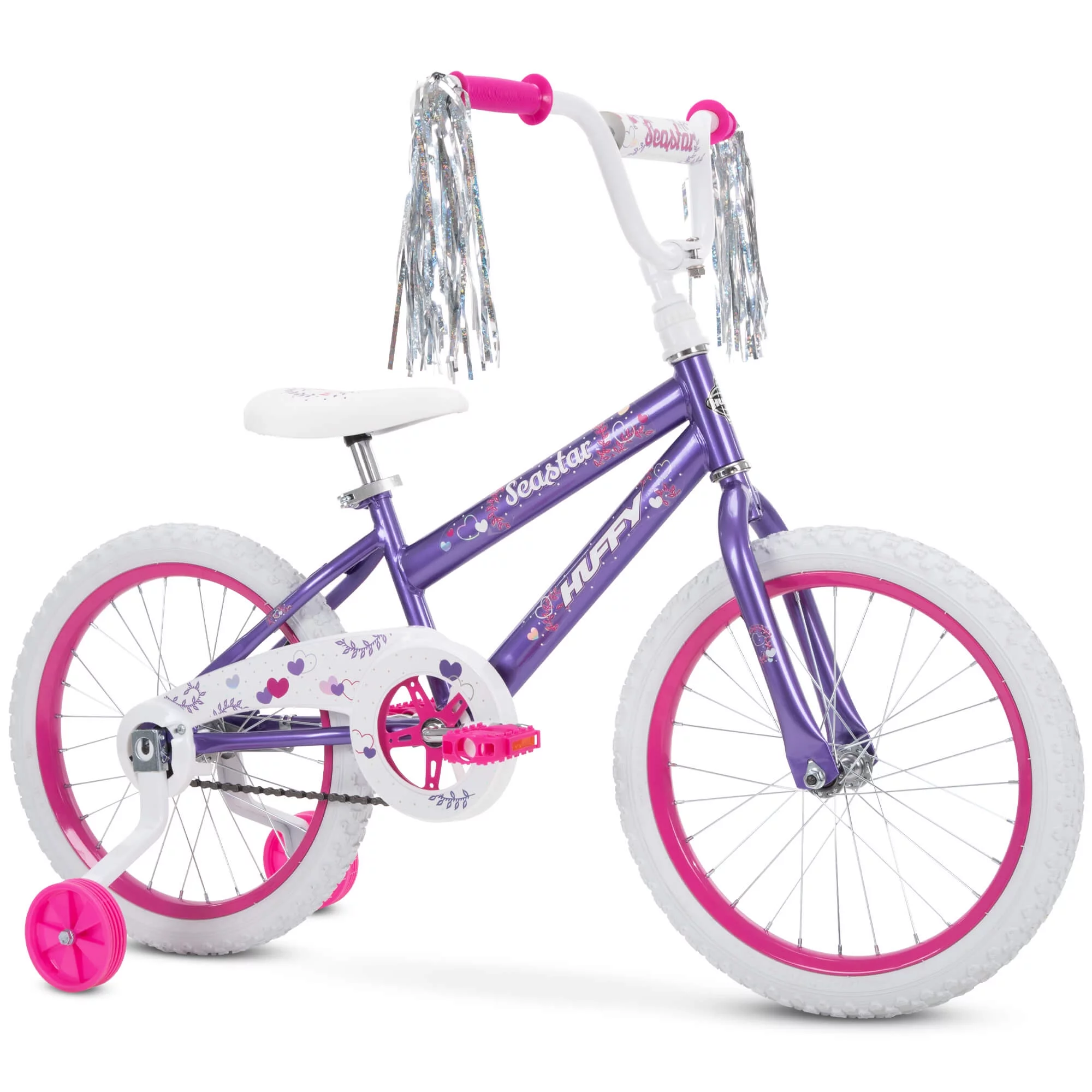 Huffy 18 in. Sea Star Kids Bike for Girls Ages 4 and up,Child, Metallic Purple - Womvr