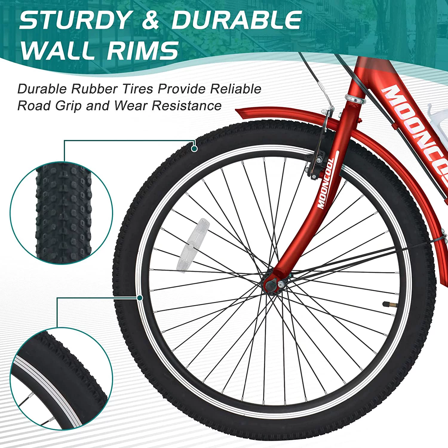 Docred Adult Tricycle 7 Speed 24 Inch Three Wheel Bike Cruiser Trike for Men/Women/Seniors - Womvr