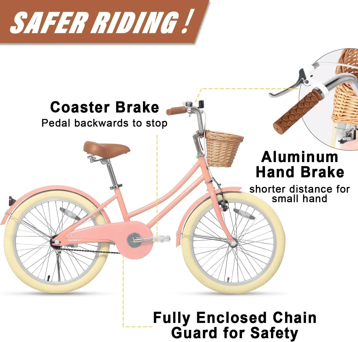 Glerc Little Molly 14 inch Kids Girls Bike for 3-5 Years Old Little Child,Yellow - Womvr