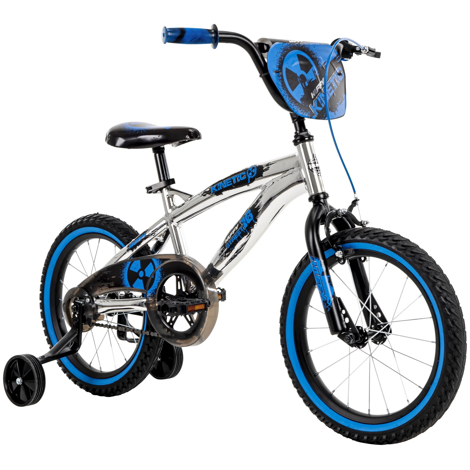 Huffy Kinetic 16-inch Boys' Bike, Silver/Blue - Womvr