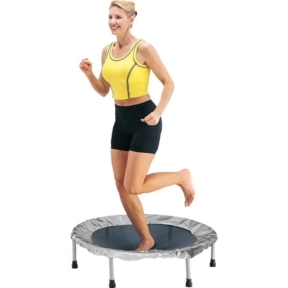 Stamina 36 in. Folding Trampoline, Gray - Low Impact - Easy to Use - Womvr