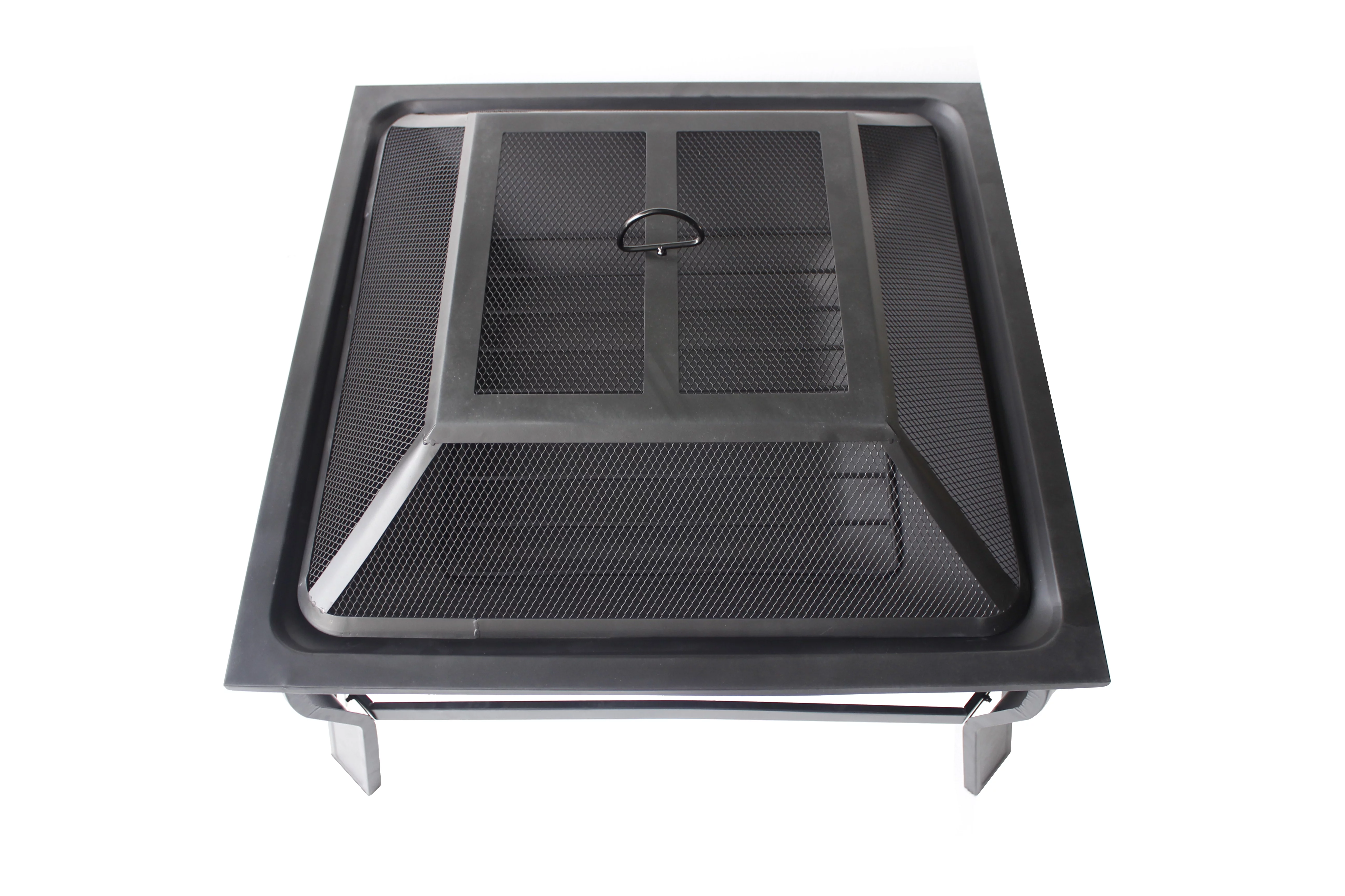 Mainstays Greyson 30�� Square Wood Burning Fire Pit with Mesh Screen, Steel Fire Pit - Womvr