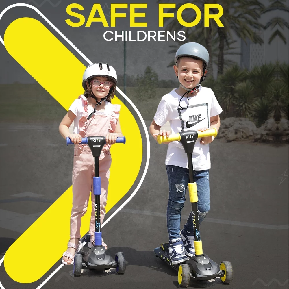 Kimi Kids 3-Wheel Electric Scooter, Ages 2-9, 5Mph, Lights, 10 Miles Range - Womvr