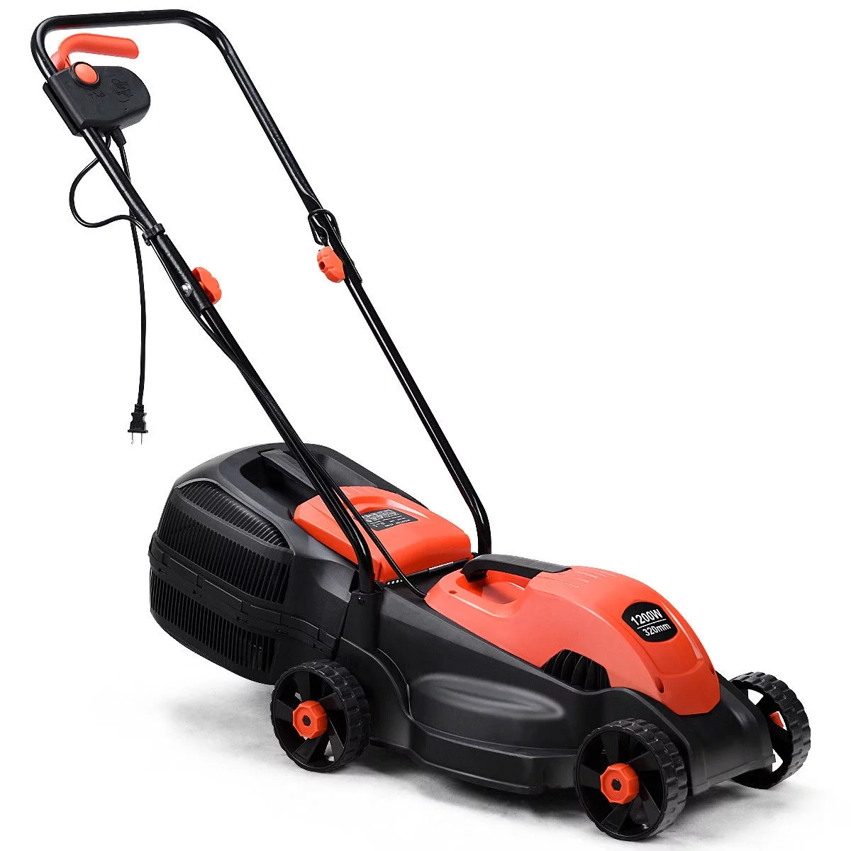 Costway 12 Amp 14-Inch Electric Push Lawn Corded Mower With Grass Bag Red - Womvr