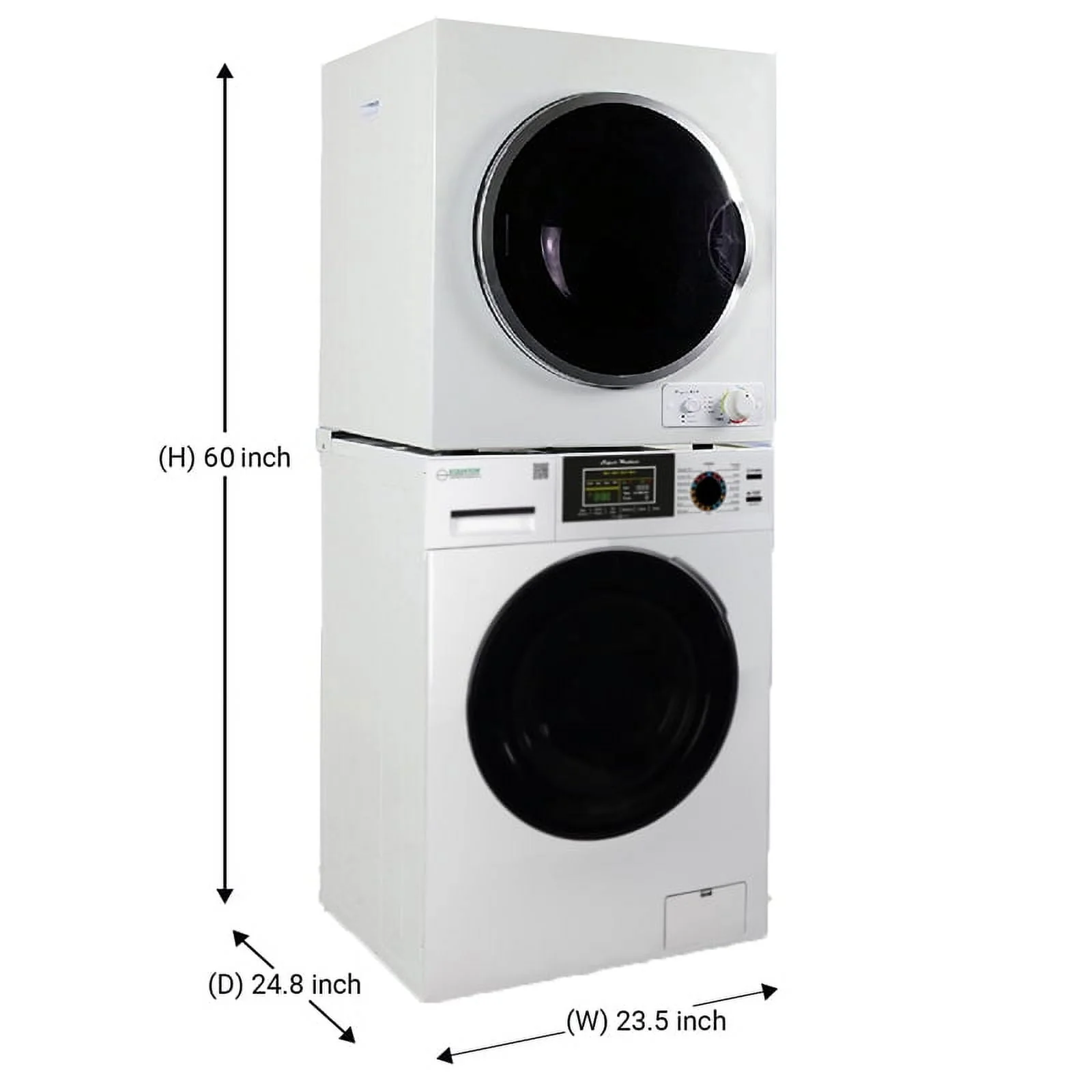 Equator Digital Touch Apartment 110V Set 18lbs Washer+Vented 3.5cf Auto/Time Dry - Womvr