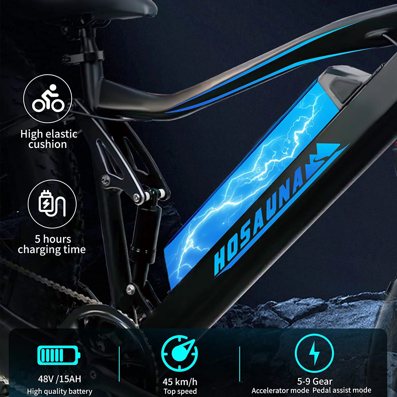 Electric Bike Electric Mountain Bike 500W Ebike26'' Fat Tire Ebike, 28+MPH Adults Ebike with Removable 48V 15Ah Battery, Shimano 6-Speed Grey - Womvr