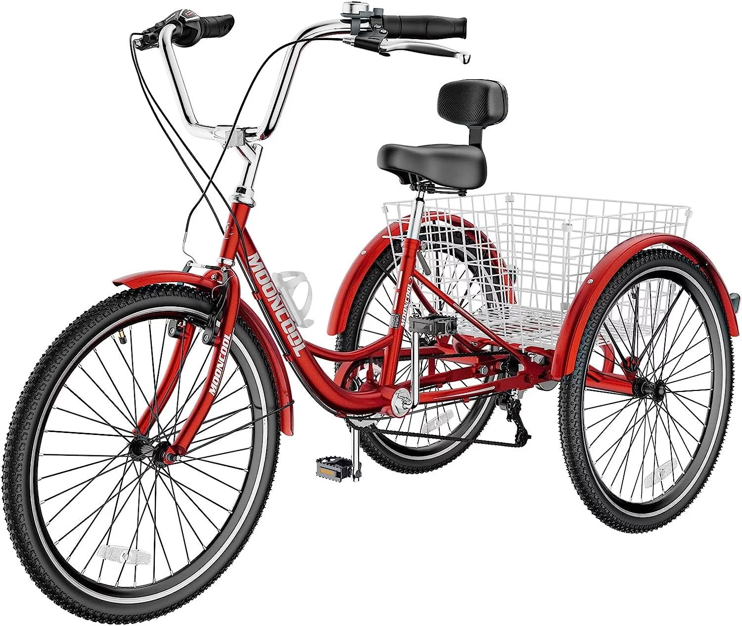 ABORON Adult Tricycles 7 Speed, Adult Trikes 24 inch 3 Wheel Bikes, Three-Wheeled Bicycles Cruise Trike with Shopping Basket for Seniors, Women, Men - Womvr