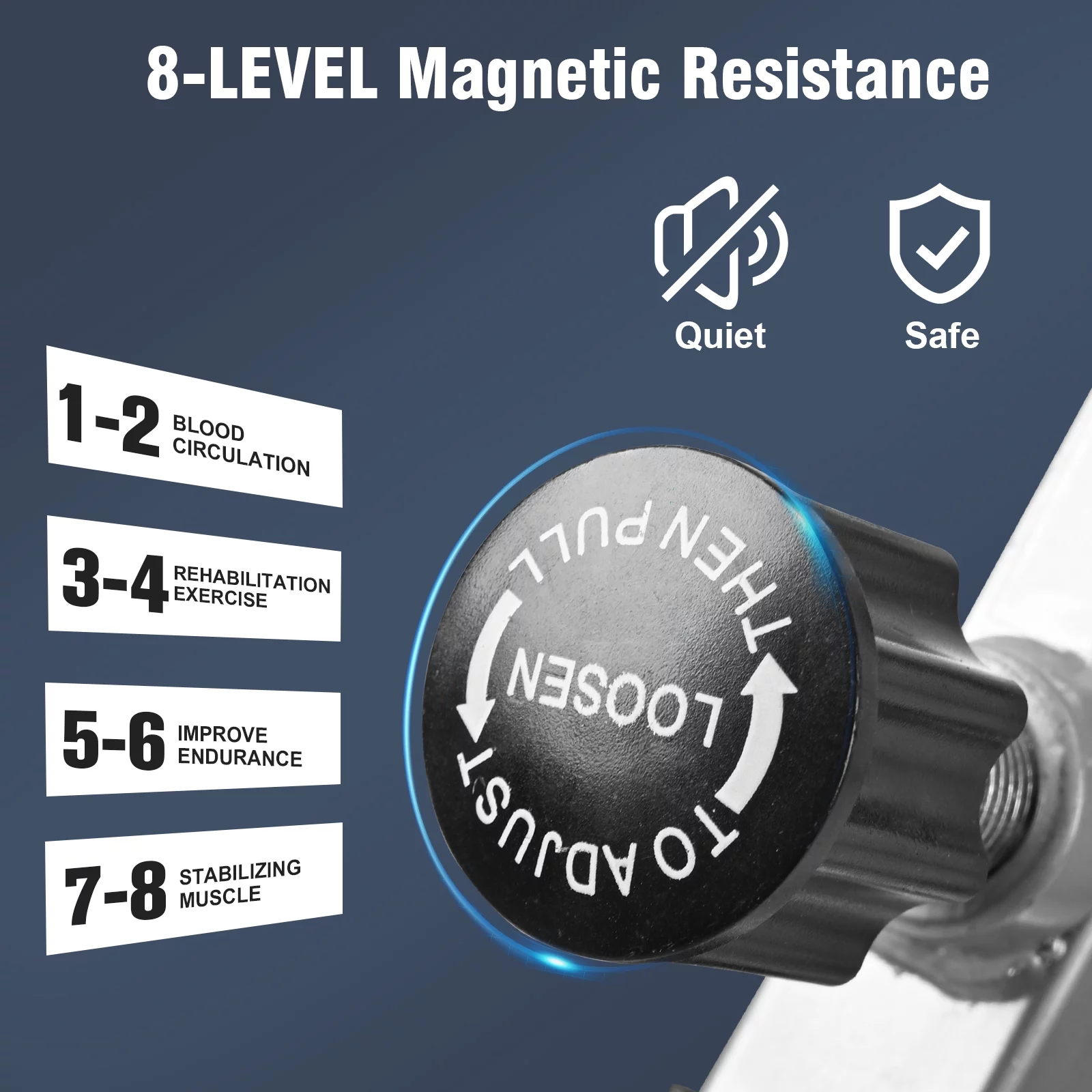 Wonder Maxi Exercise Bike Magnetic Fitness Cycle Folding Stationary Bike Indoor Home Use(White) - Womvr