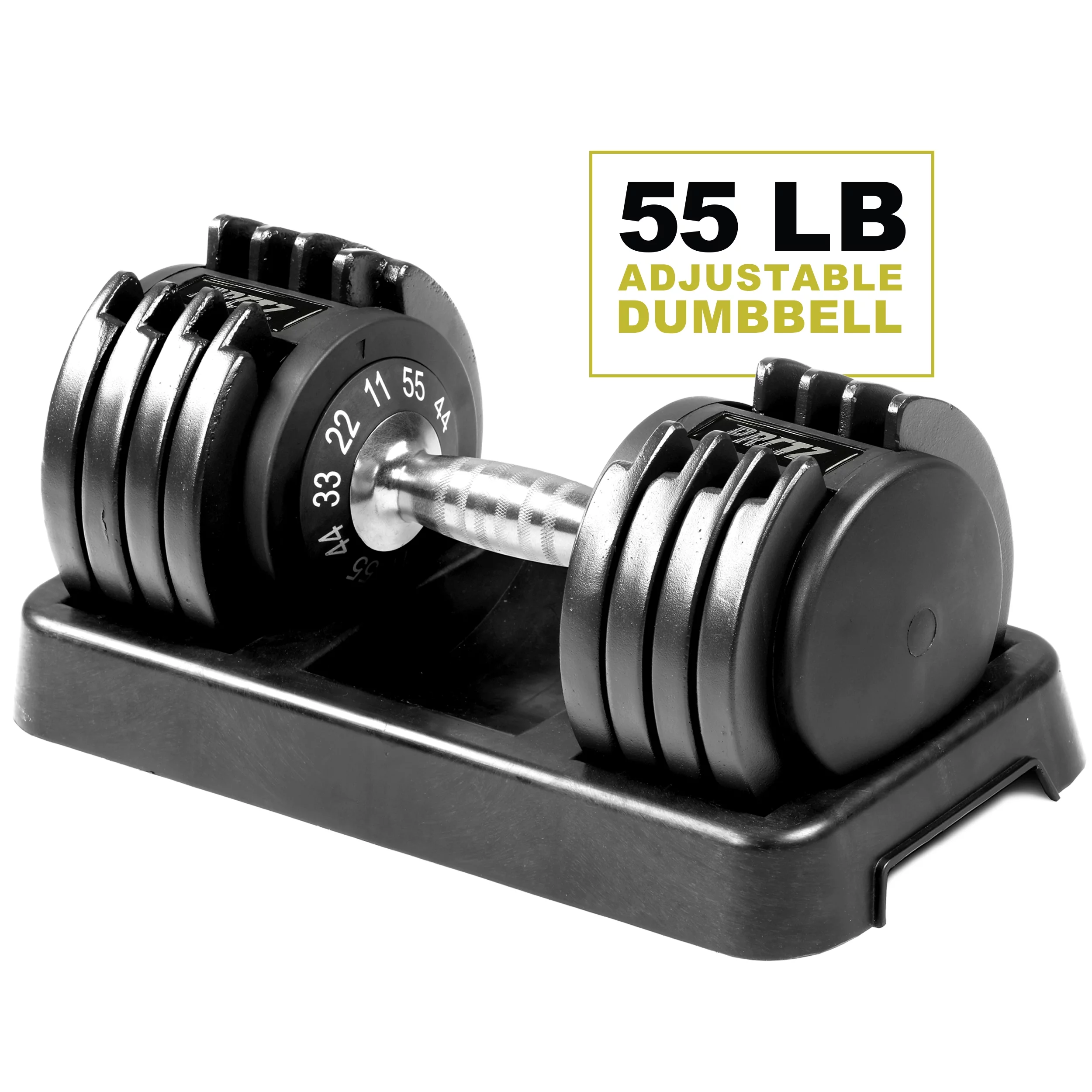 PRCTZ 10-50 lb Quick Select Adjustable Dumbbell, Enhanced 3-Point Safety Locking System, Single, Black - Womvr