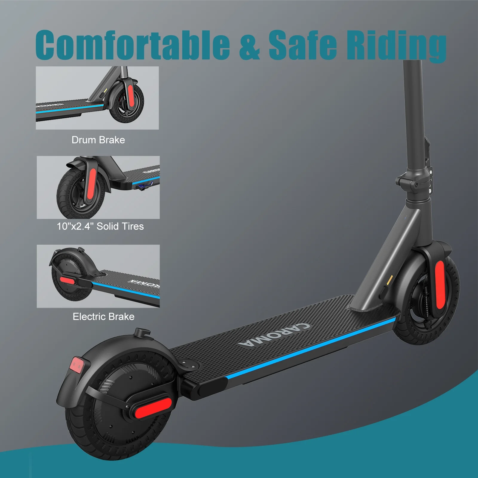 Caroma Electric Scooter for Adults, 20 Mph & 25 Miles Range, 10
