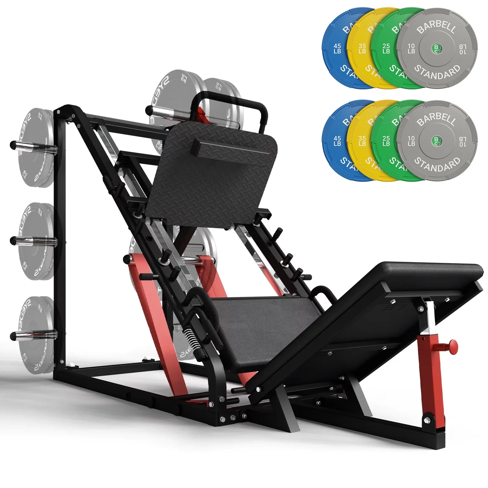 syedee Leg Press Machine with Calf Block, 1500LBS Weight Capacity Adjustable Leg Machine with Resistance Band Pegs and Plate Storages, Workout Equipment for Strength Training - Womvr