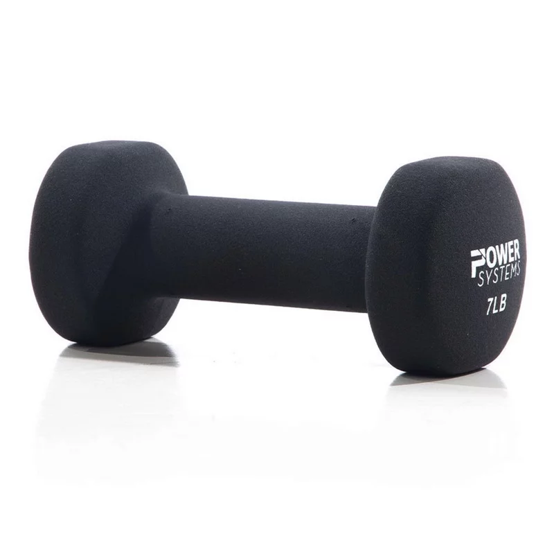 Power Systems Premium Neoprene Coated Dumbbell, Black, Pair, 8 lb - Womvr