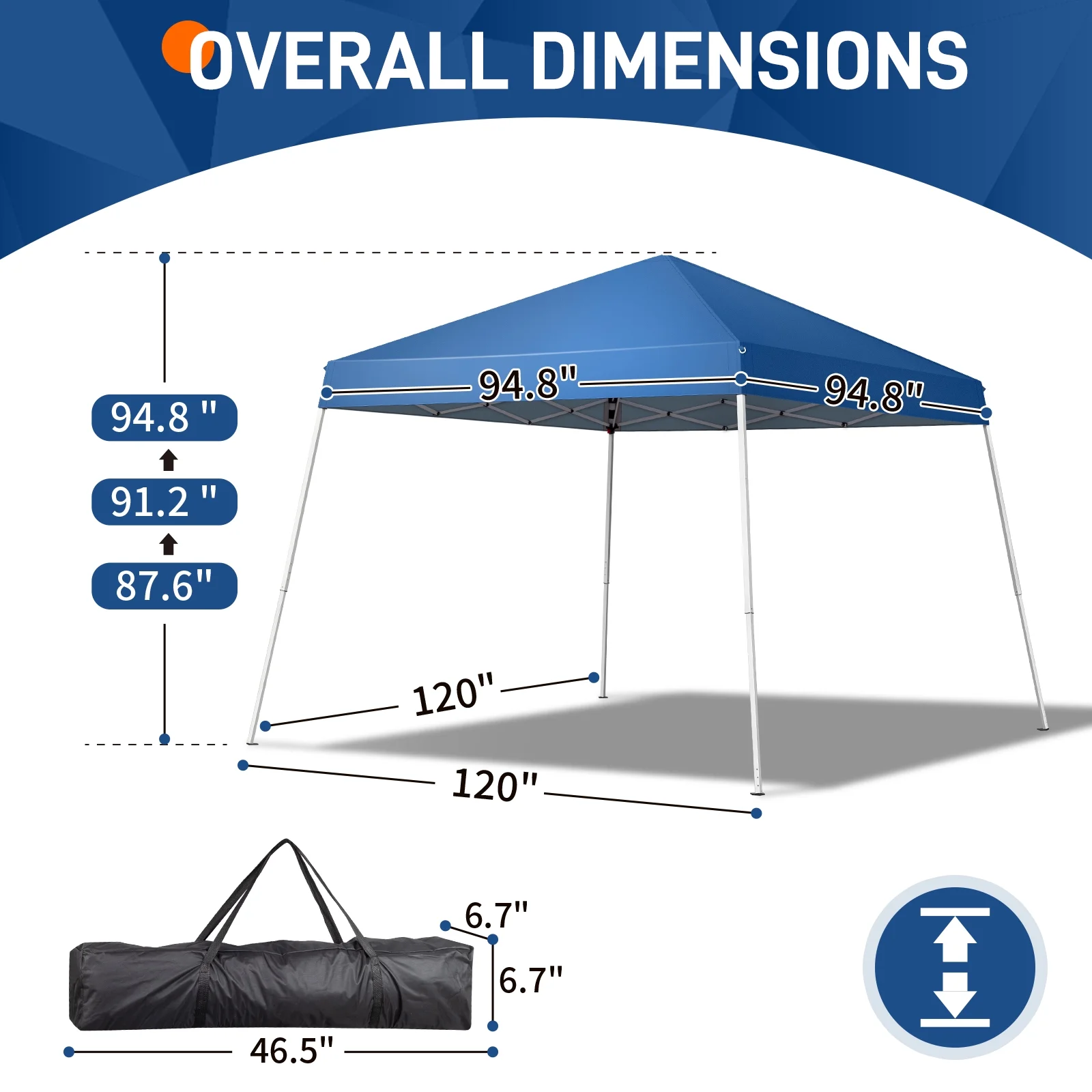 Zimtown 10ft x 10ft Base/8ft x 8ft Top Pop up Canopy Tent Instant Practical Waterproof Folding Tent with Carry Bag - Womvr