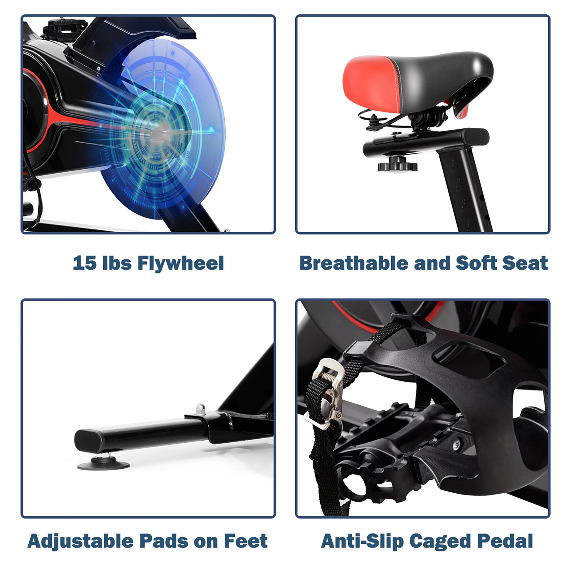 Indoor Exercise Bike Fitness Cardio W/4-way Adjustable Seat - Womvr