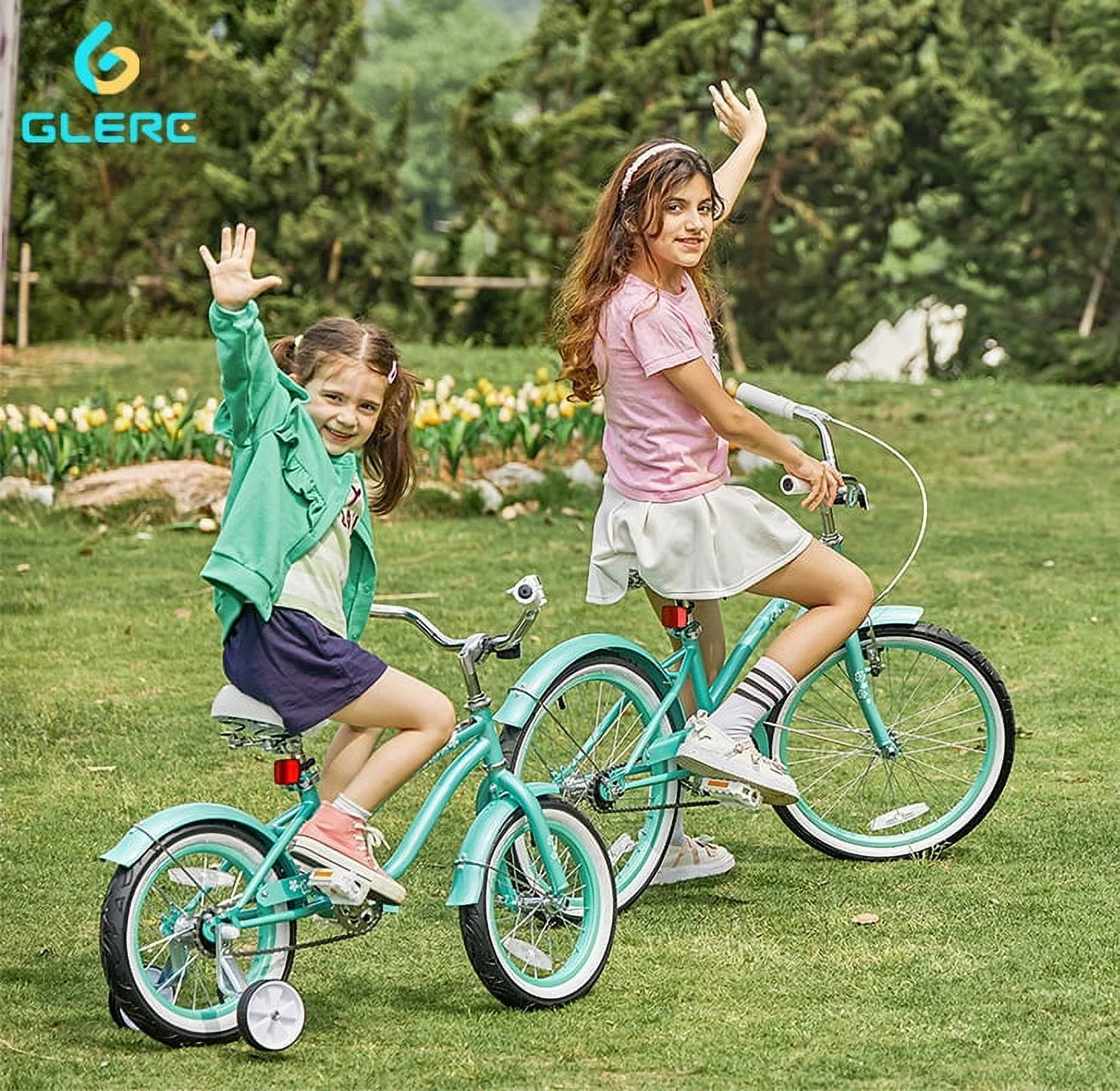 Glerc 16 inch Kids Cruiser Girls Bike for Child 4-7 Years,Mint Green - Womvr