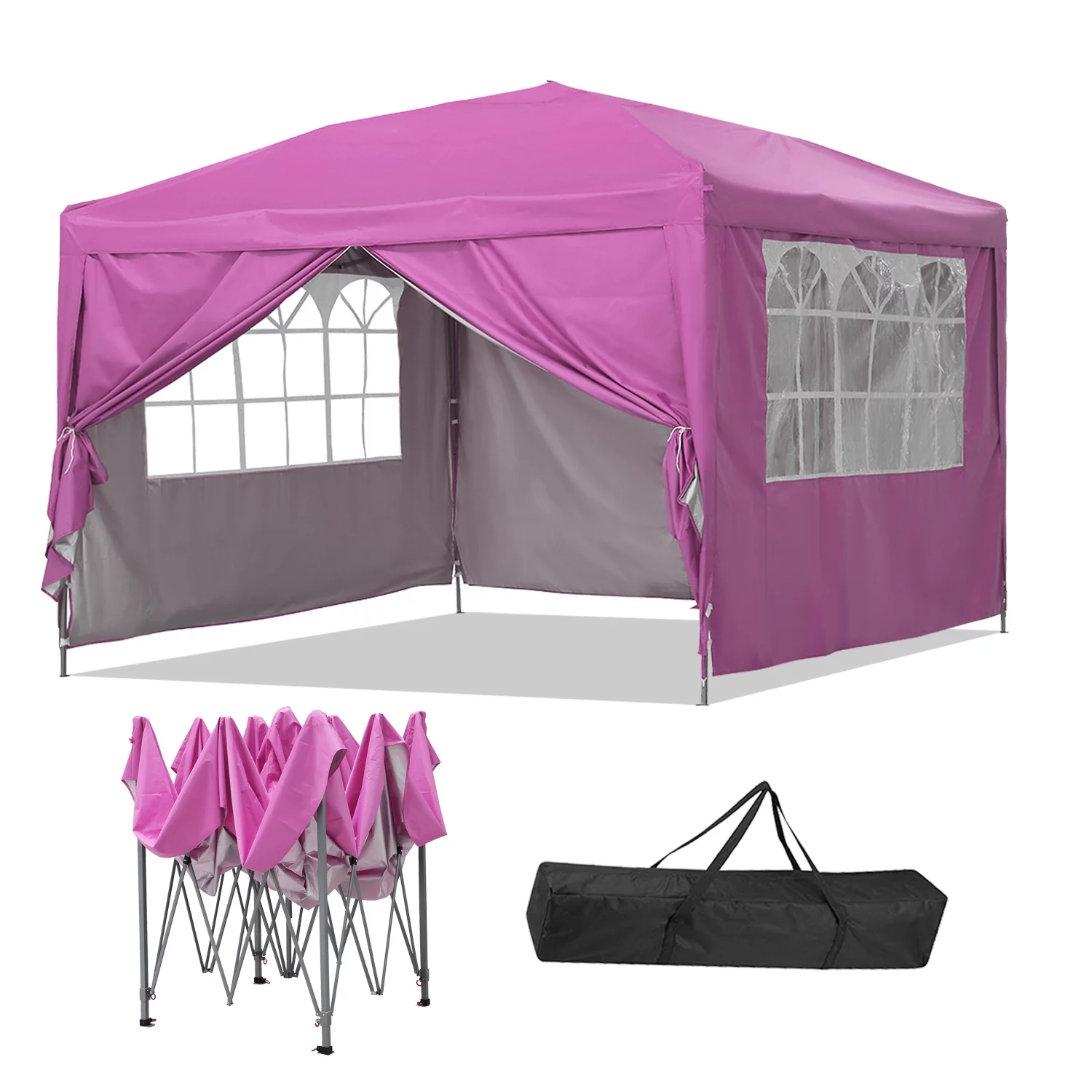 Outdoor Basics 10 ft x 10 ft Pop Up Canopy Tent with Carry Bag, Shade Canopy, Great for Picnic, Yard, Beach, Park, Camping, White - Womvr