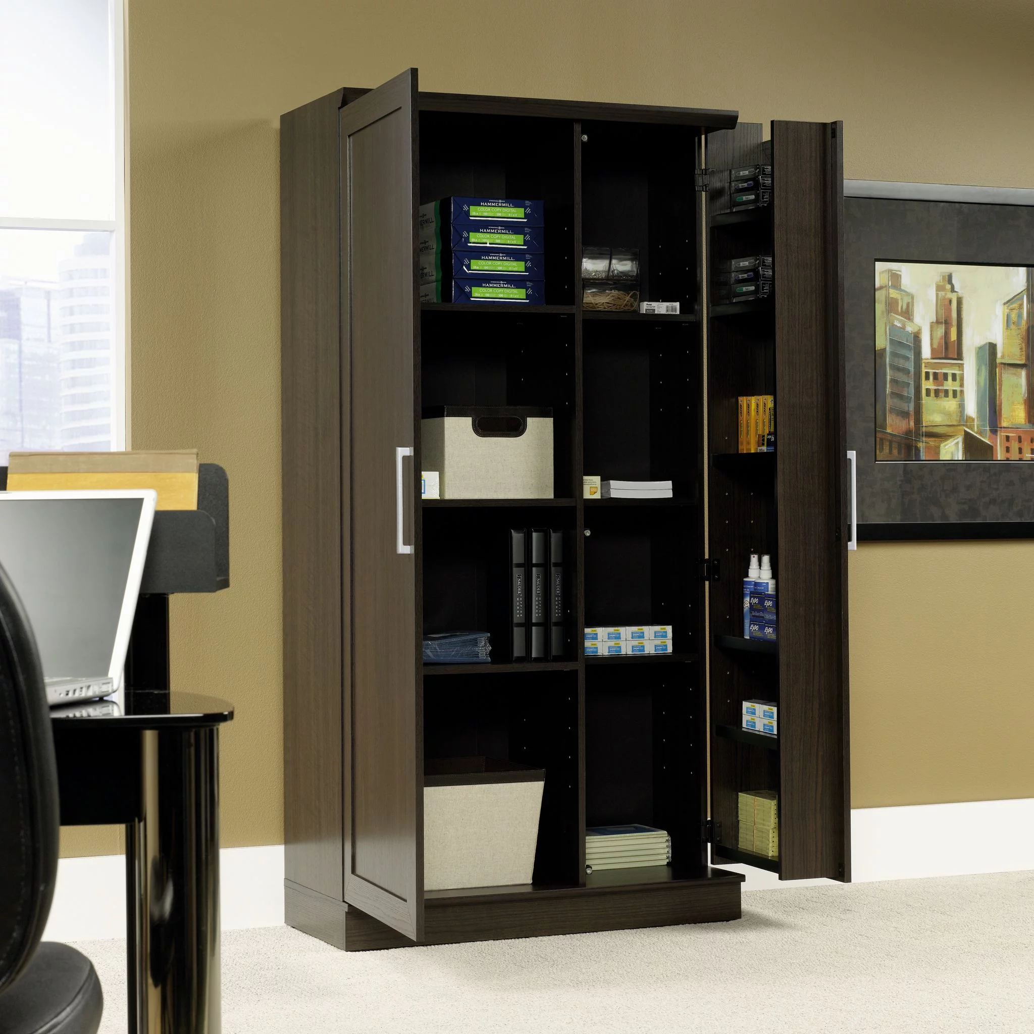 Sauder HomePlus Storage Cabinet, Soft White Finish - Womvr