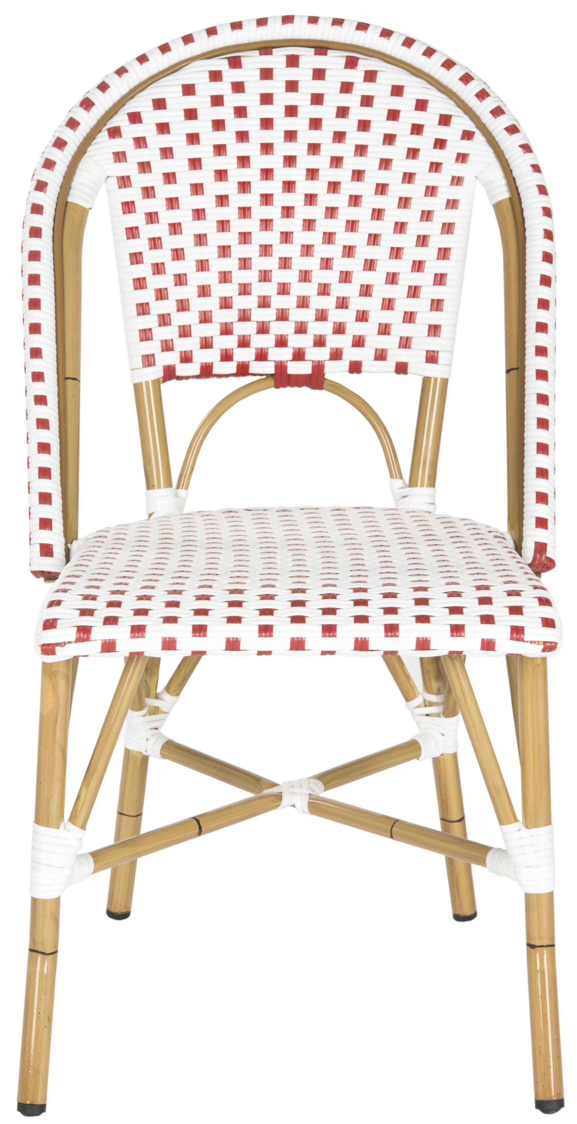 SAFAVIEH Salcha Outdoor French Bistro Side Chair, Blue/White, Set of 2 - Womvr